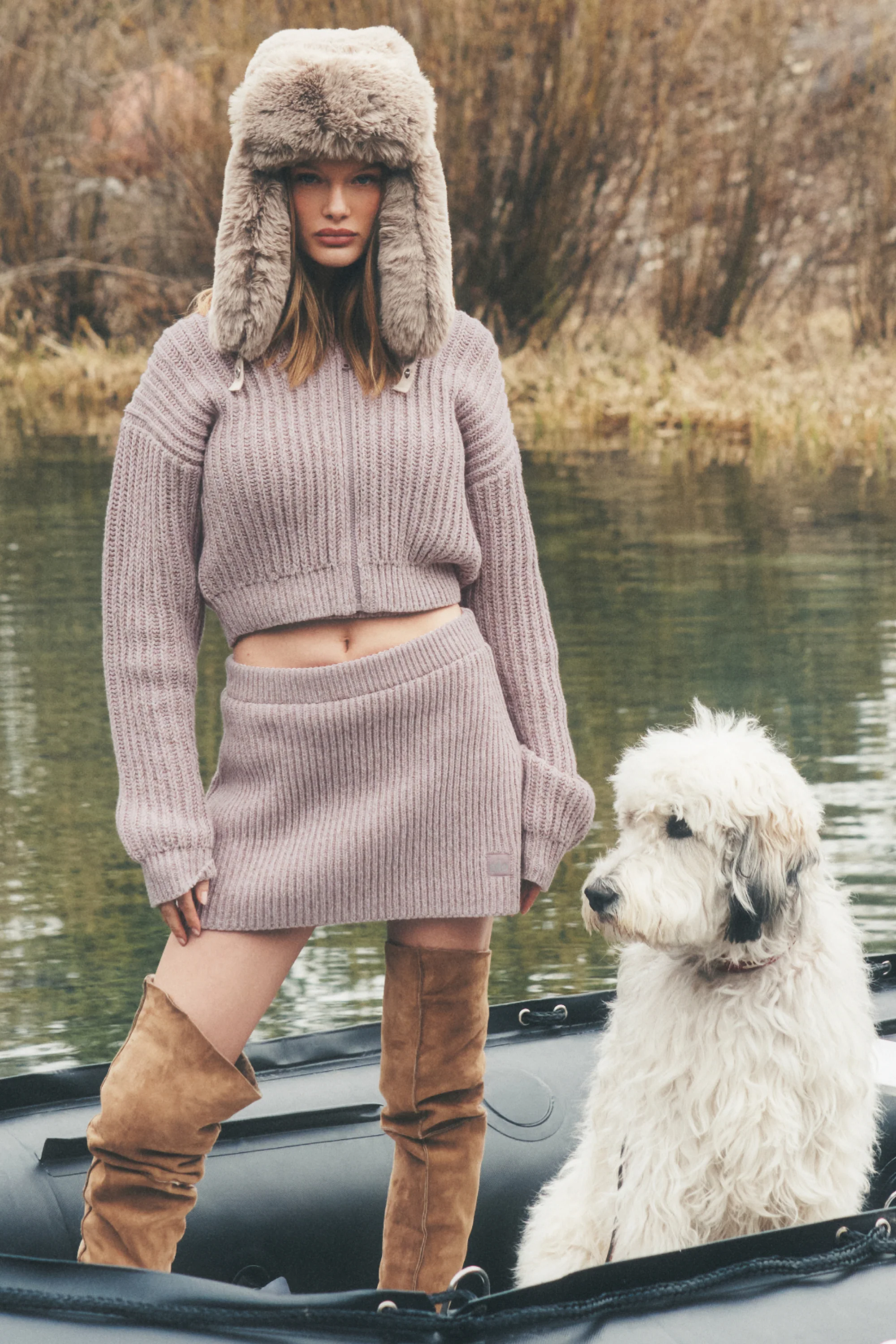 Юбка Marl Sweater Rewind, с высокой талией
