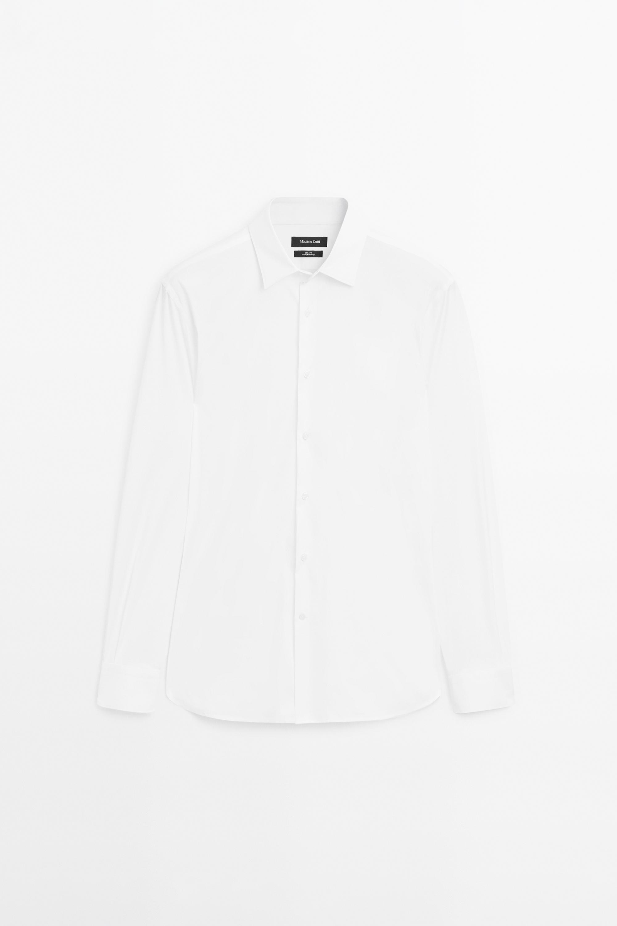 Рубашка облегающего кроя из эластичной ткани — Massimo Dutti