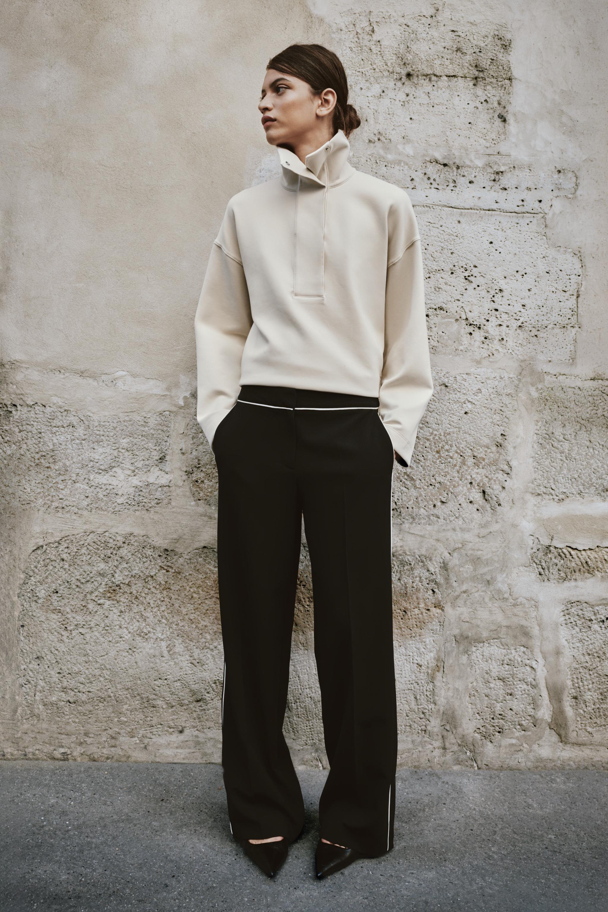 Свитшот с высоким воротником из интерлока — ZARA