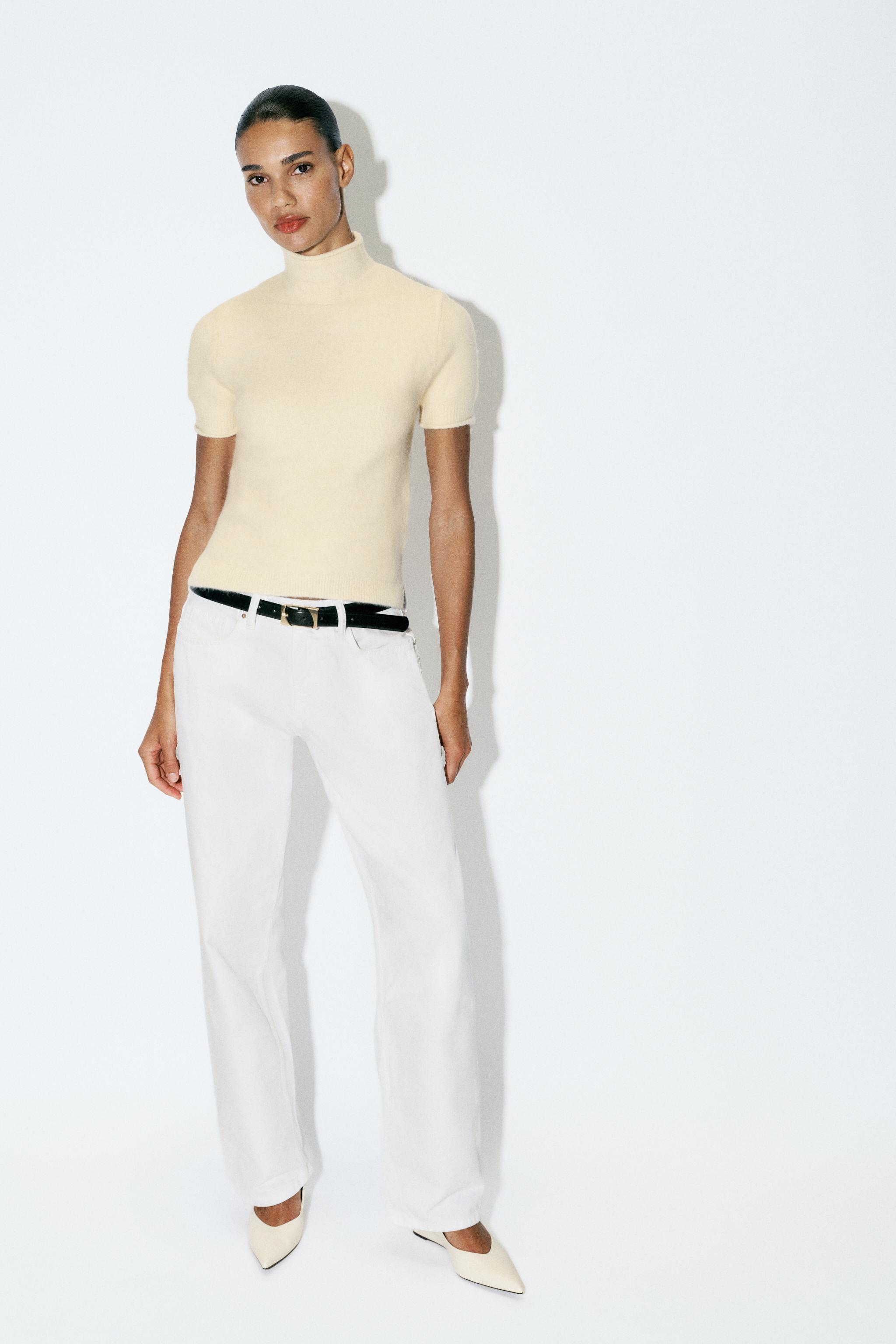 Свитер из мягкого трикотажа с короткими рукавами — ZARA