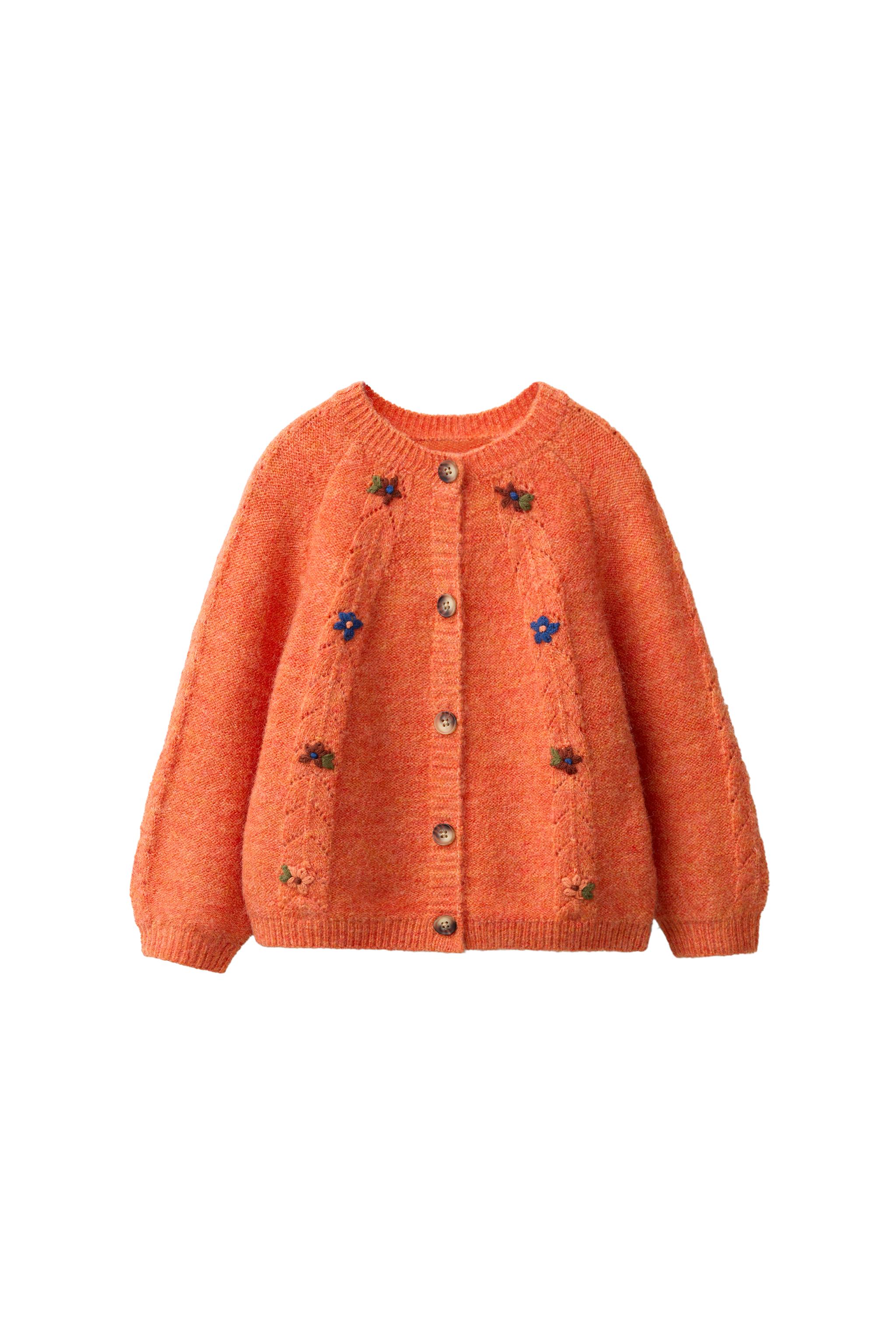 КАРДИГАН С ВЫШИТЫМИ ЦВЕТАМИ И ШЕРСТЬЮ — ZARA