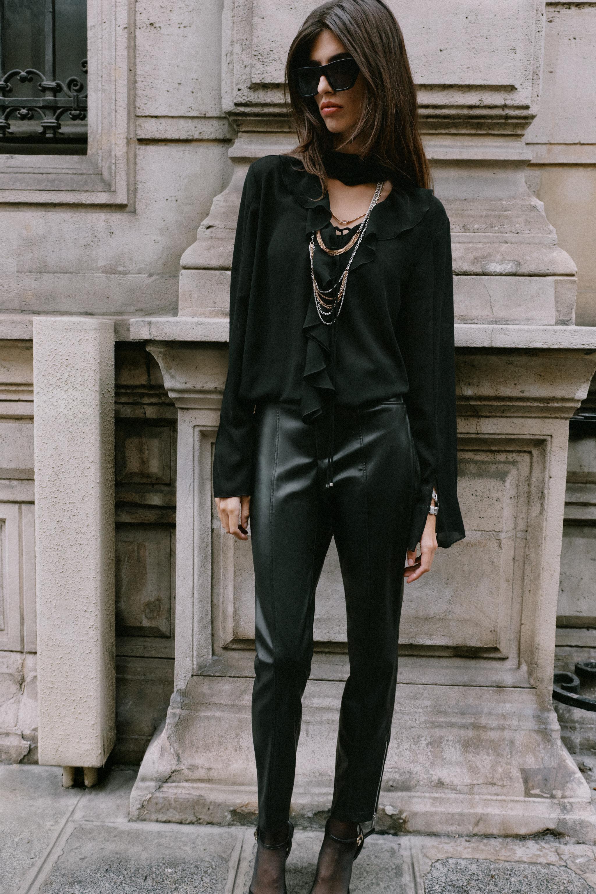 BOW AND RUFFLE BLOUSE — ZARA