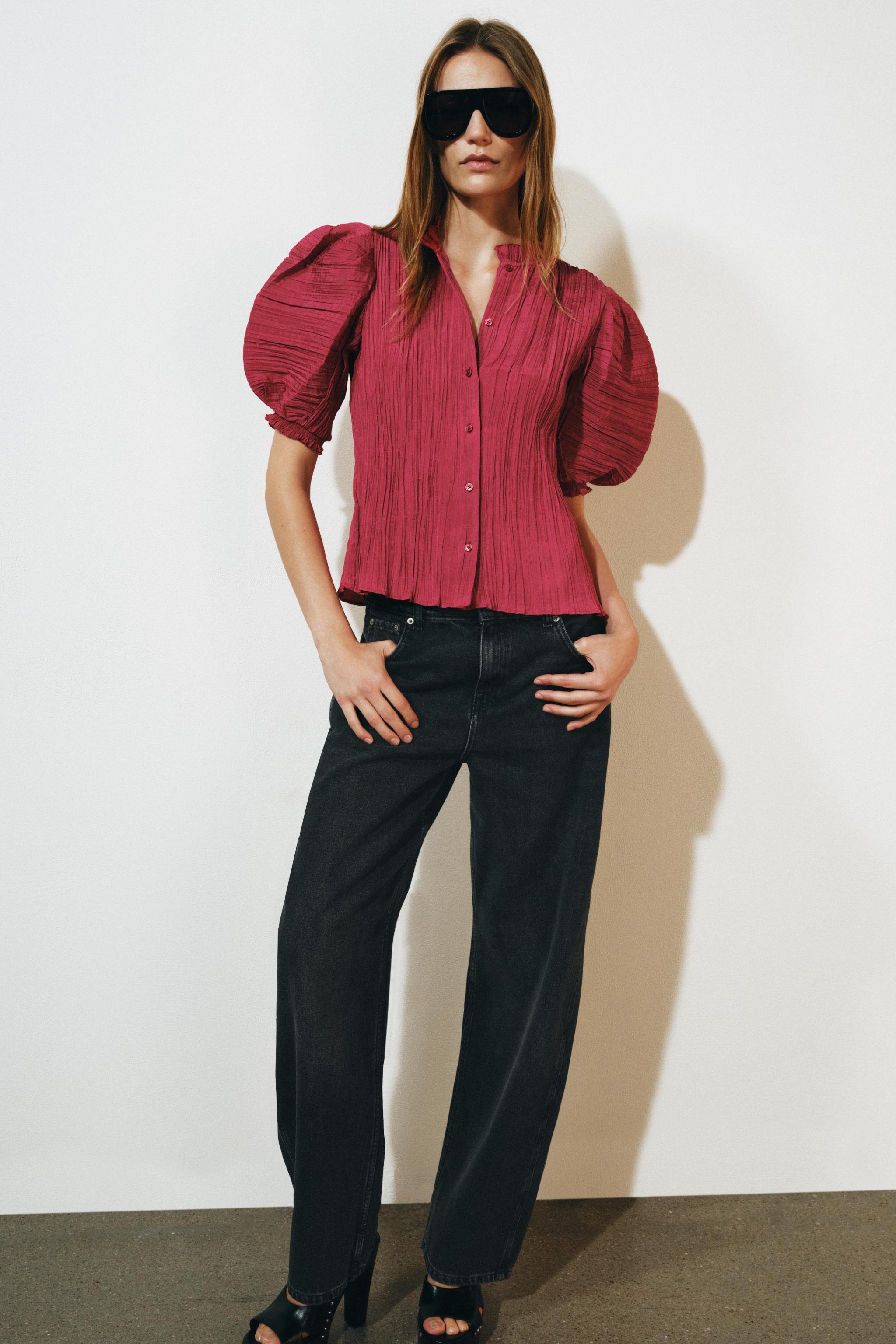 РУБАШКА С ОБЪЕМНЫМИ РУКАВАМИ — ZW COLLECTION — ZARA