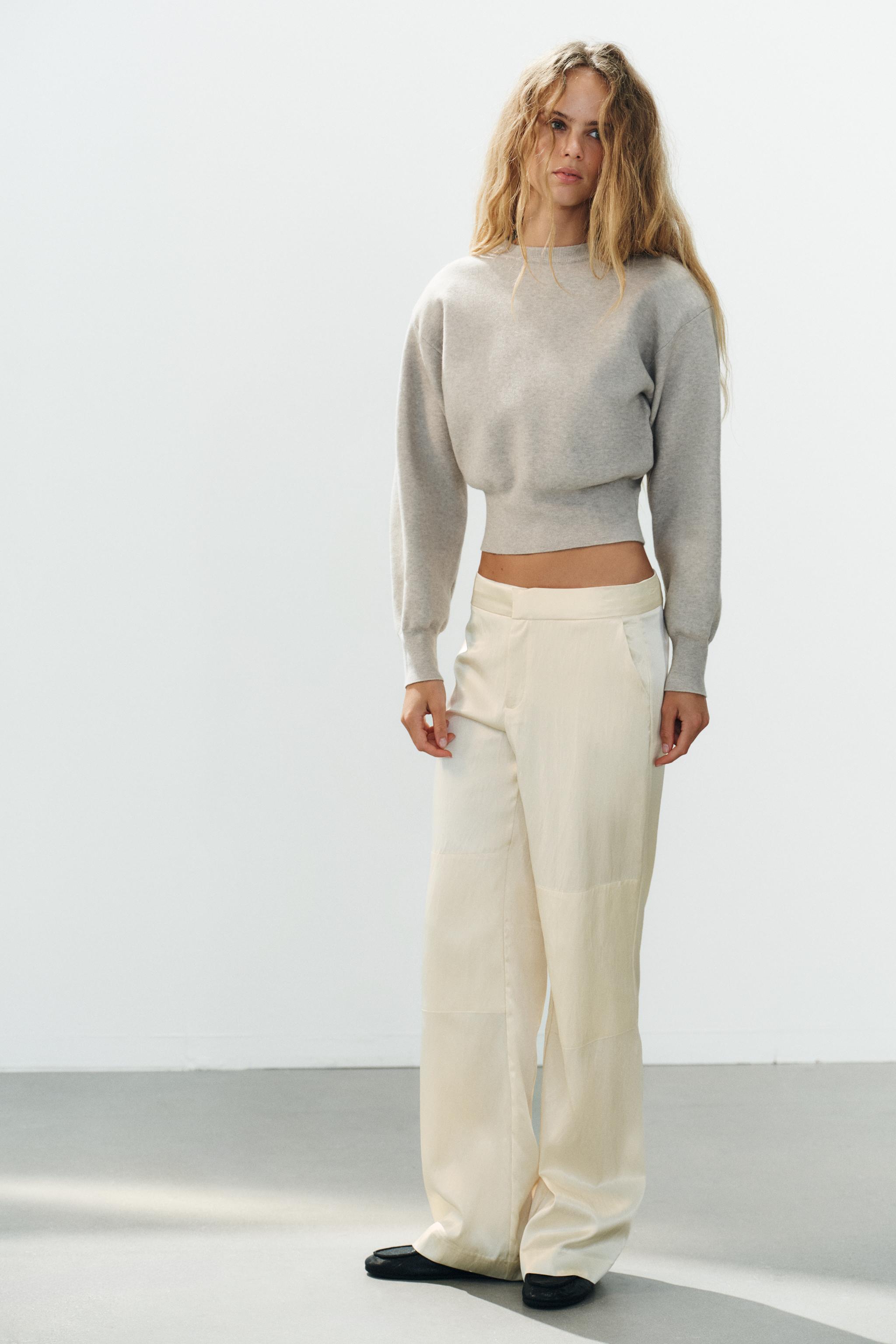 АТЛАСНЫЕ БРЮКИ С КОНТРАСТНЫМИ ДЕТАЛЯМИ — ZARA