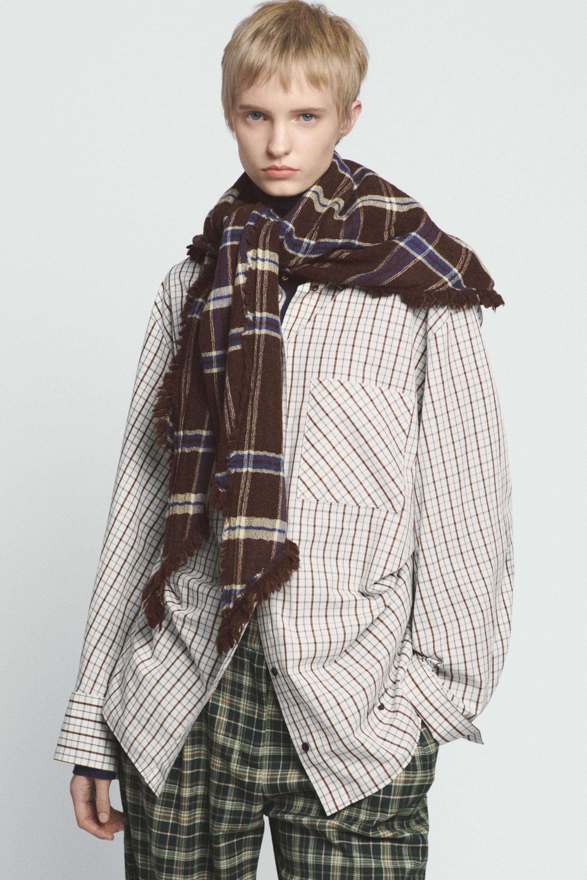 РУБАШКА ОВЕРСАЙЗ В КЛЕТКУ — ZARA