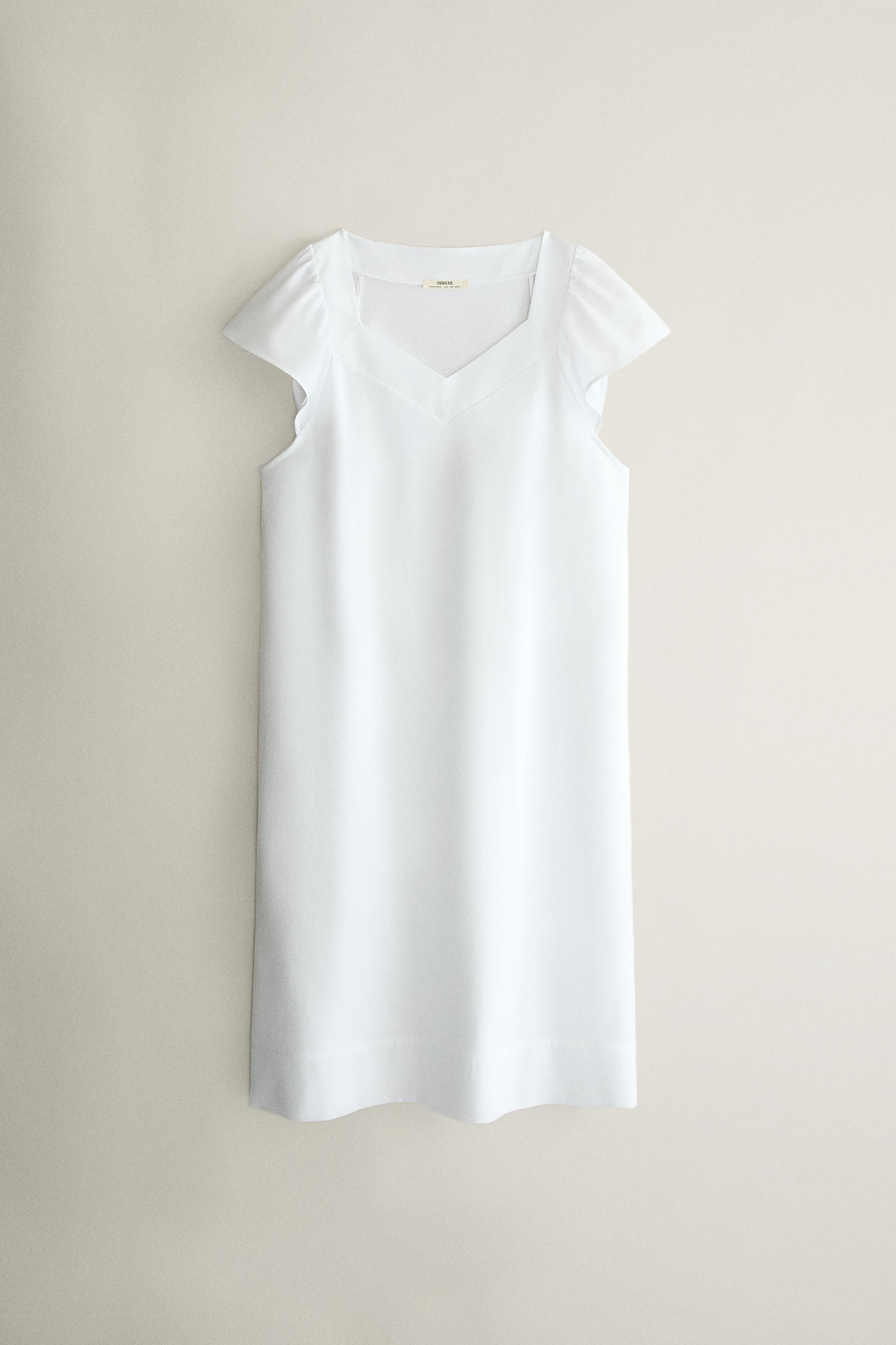 V-NECK SHORT SLEEVE NIGHTDRESS — ZARA
