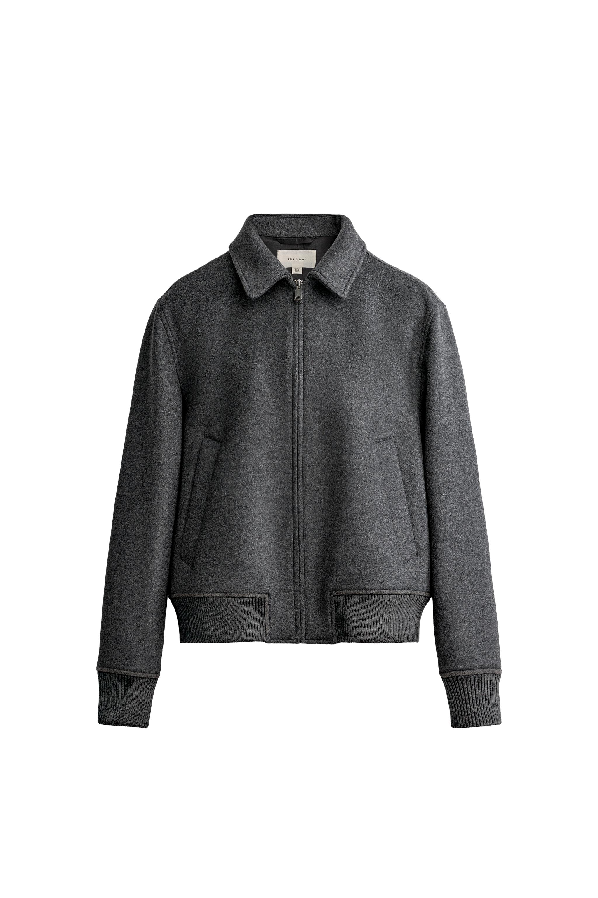 Куртка классического кроя из смесовой шерсти — ZARA