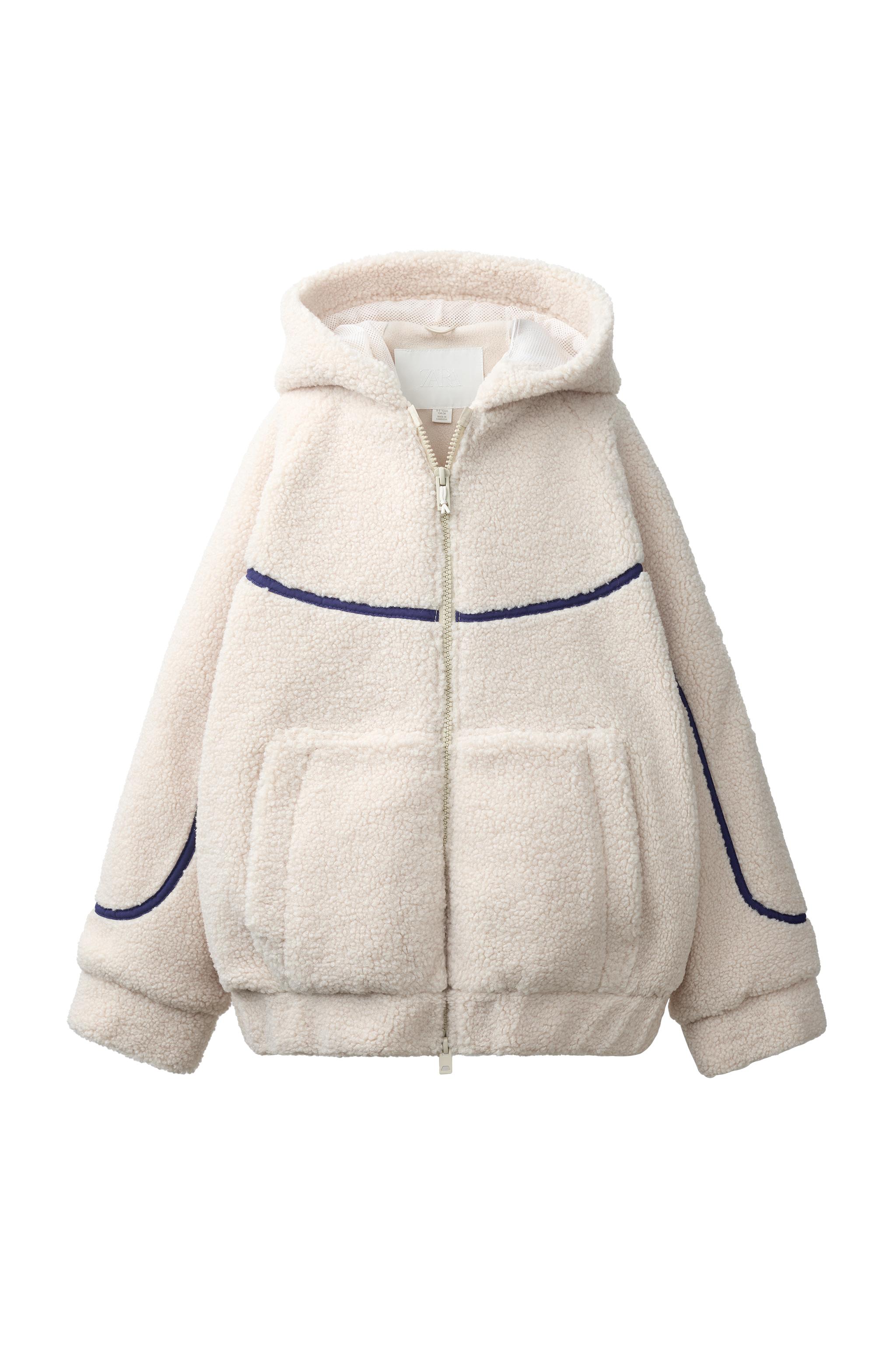 КУРТКА ИЗ ИСКУССТВЕННОЙ ОВЧИНЫ С КАПЮШОНОМ — ZARA