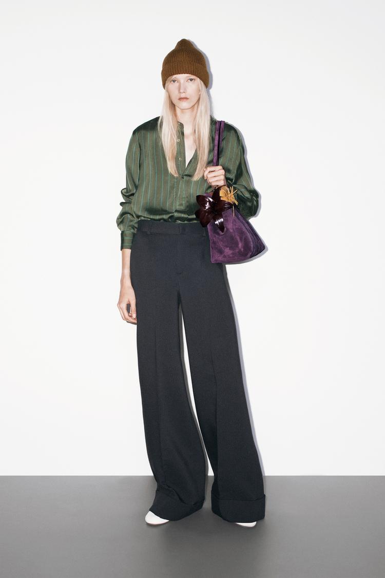 ZW COLLECTION STRAIGHT-LEG TROUSERS WITH TURN-UP HEMS