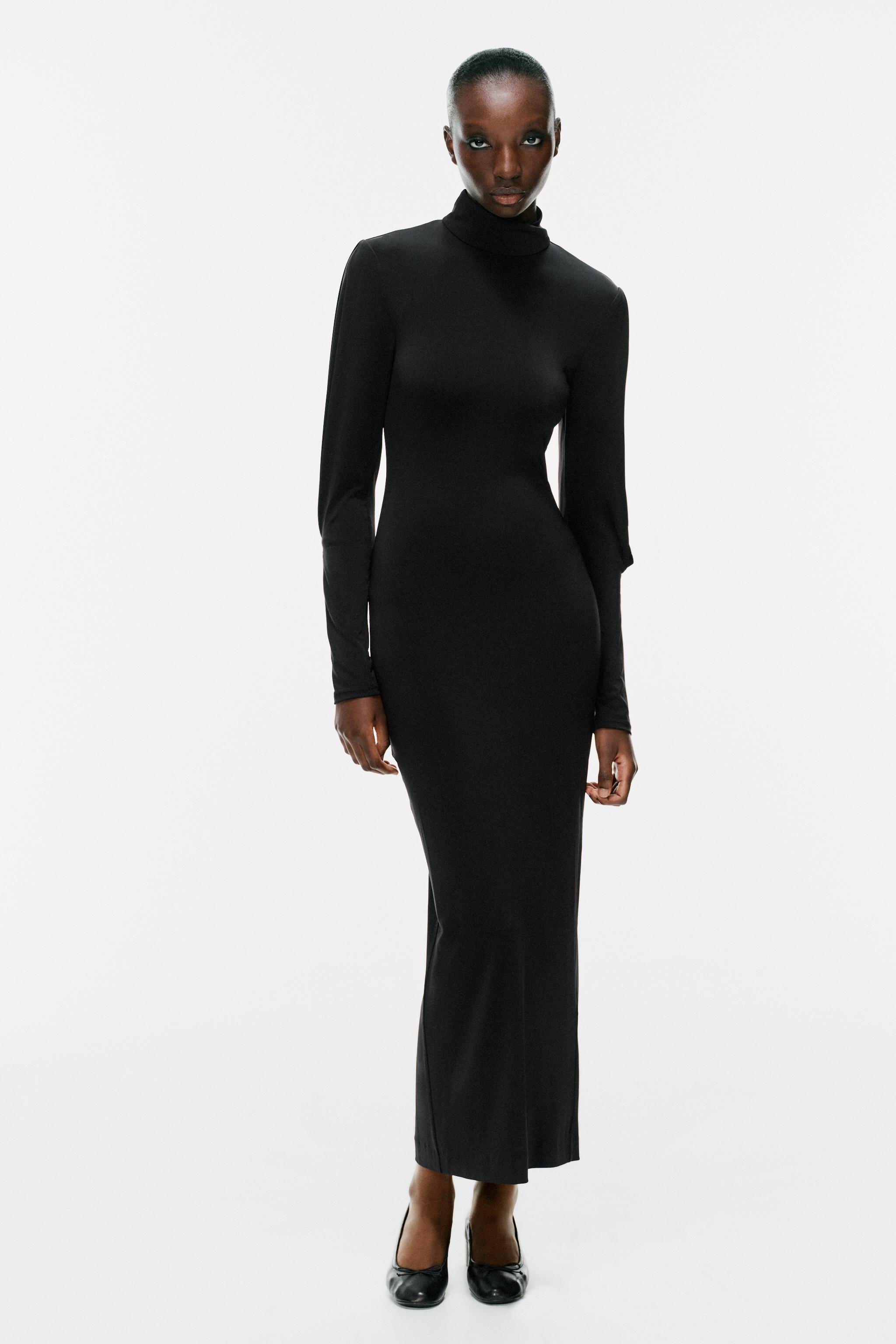 Длинное платье из эластичной ткани — ZARA