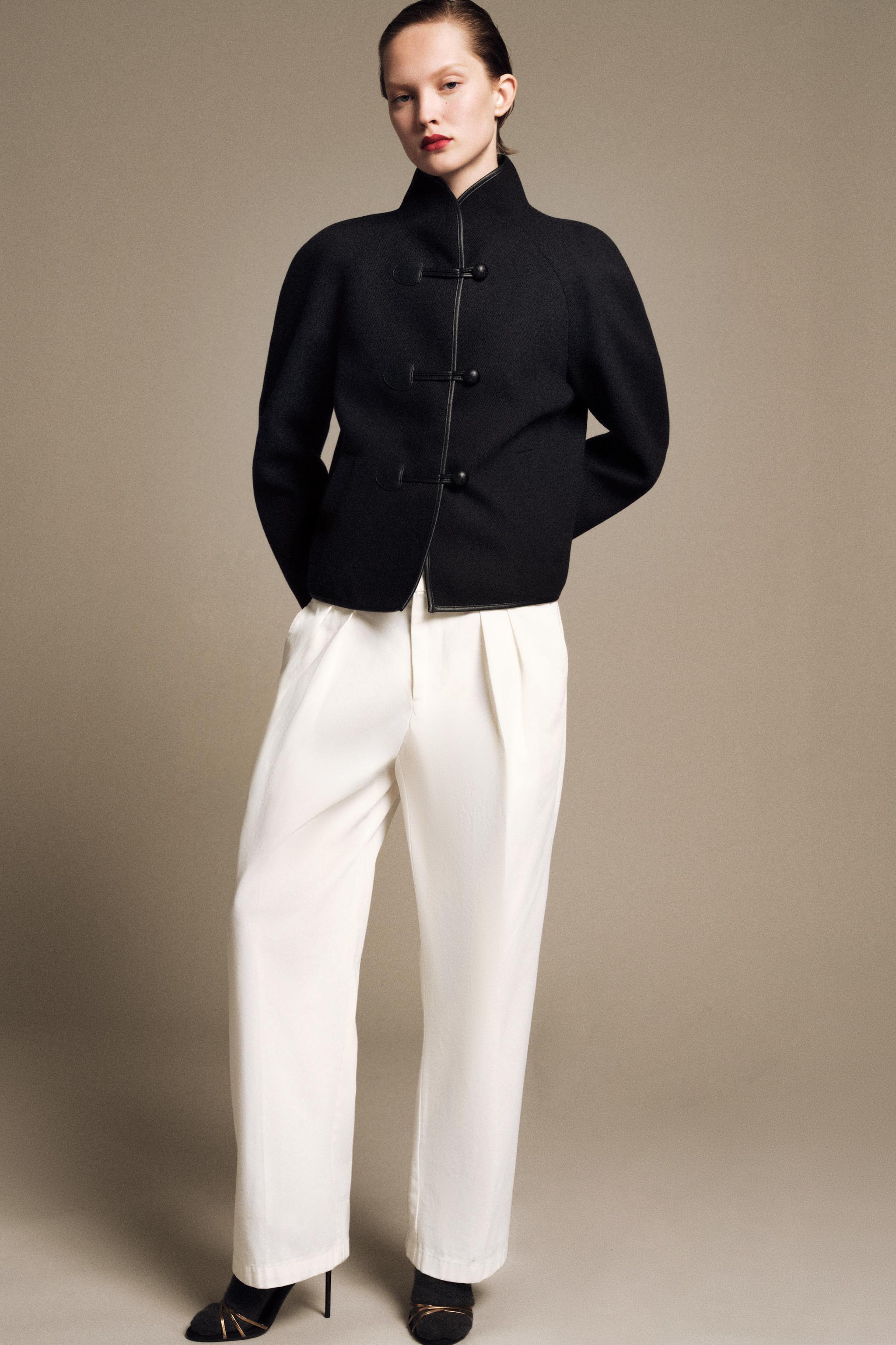 КОРОТКОЕ ПАЛЬТО С КЛЕВАНТАМИ И ШЕРСТЬЮ — ZW COLLECTION — ZARA