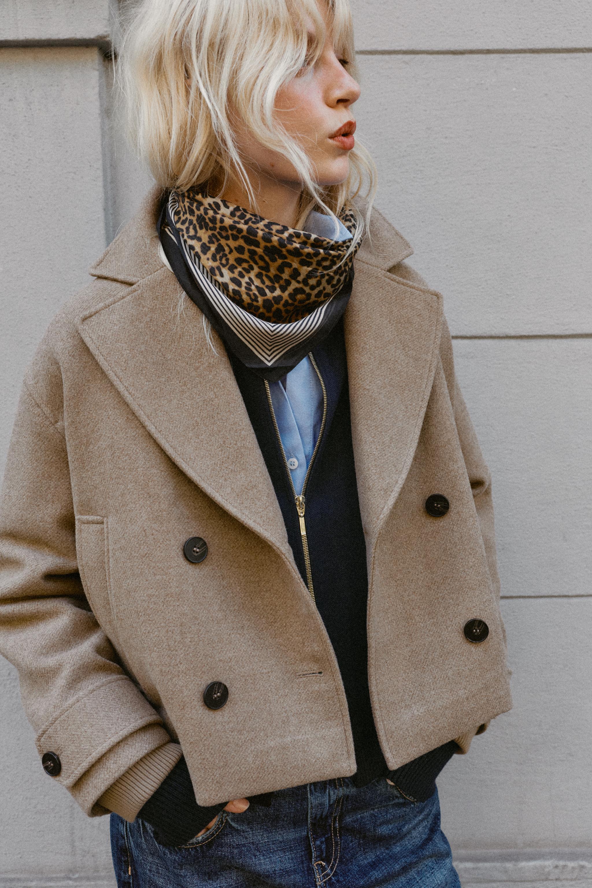 Платок из модала с анималистичным принтом — ZARA