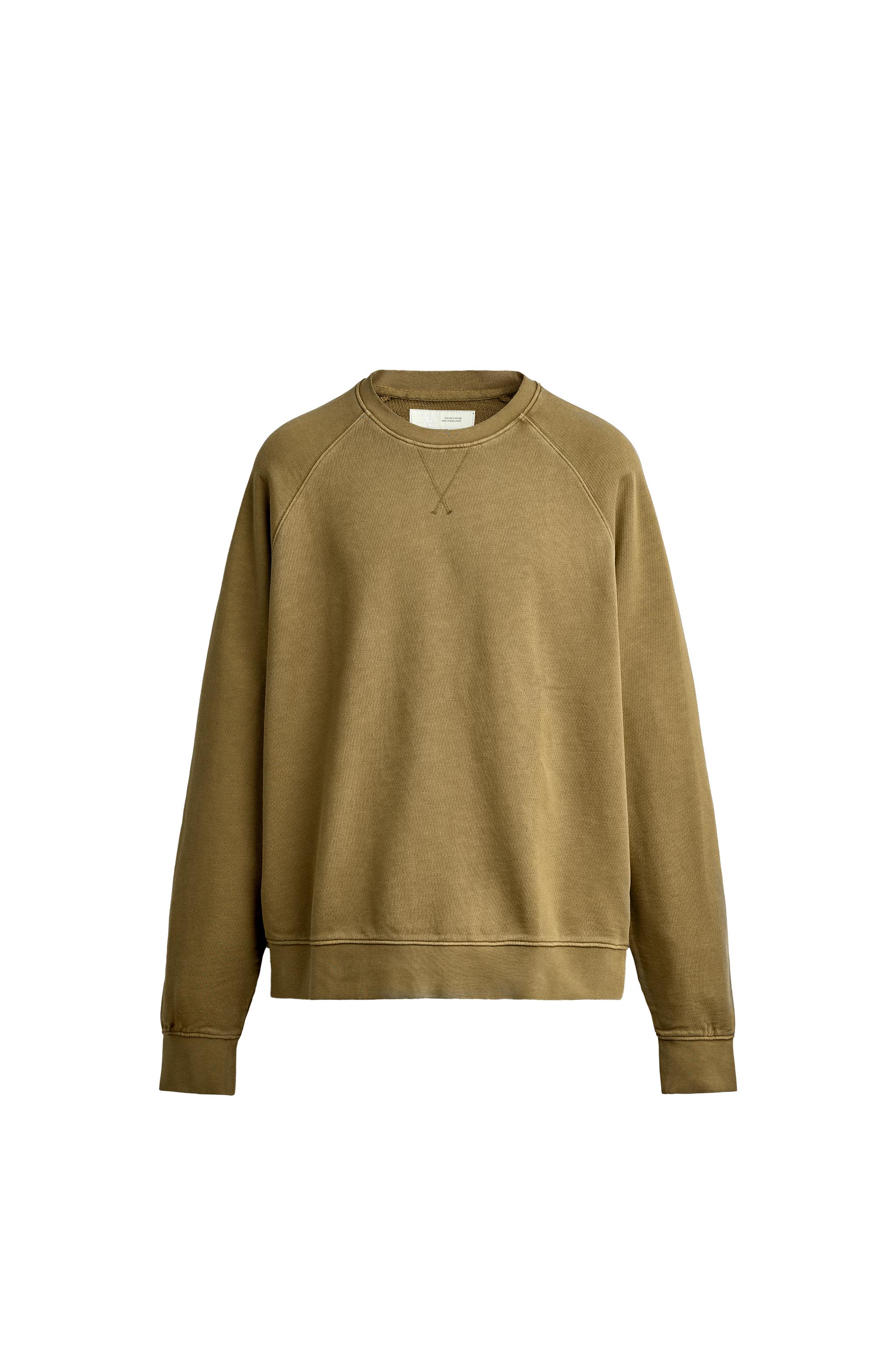 Свитшот классического кроя с круглым вырезом — ZARA