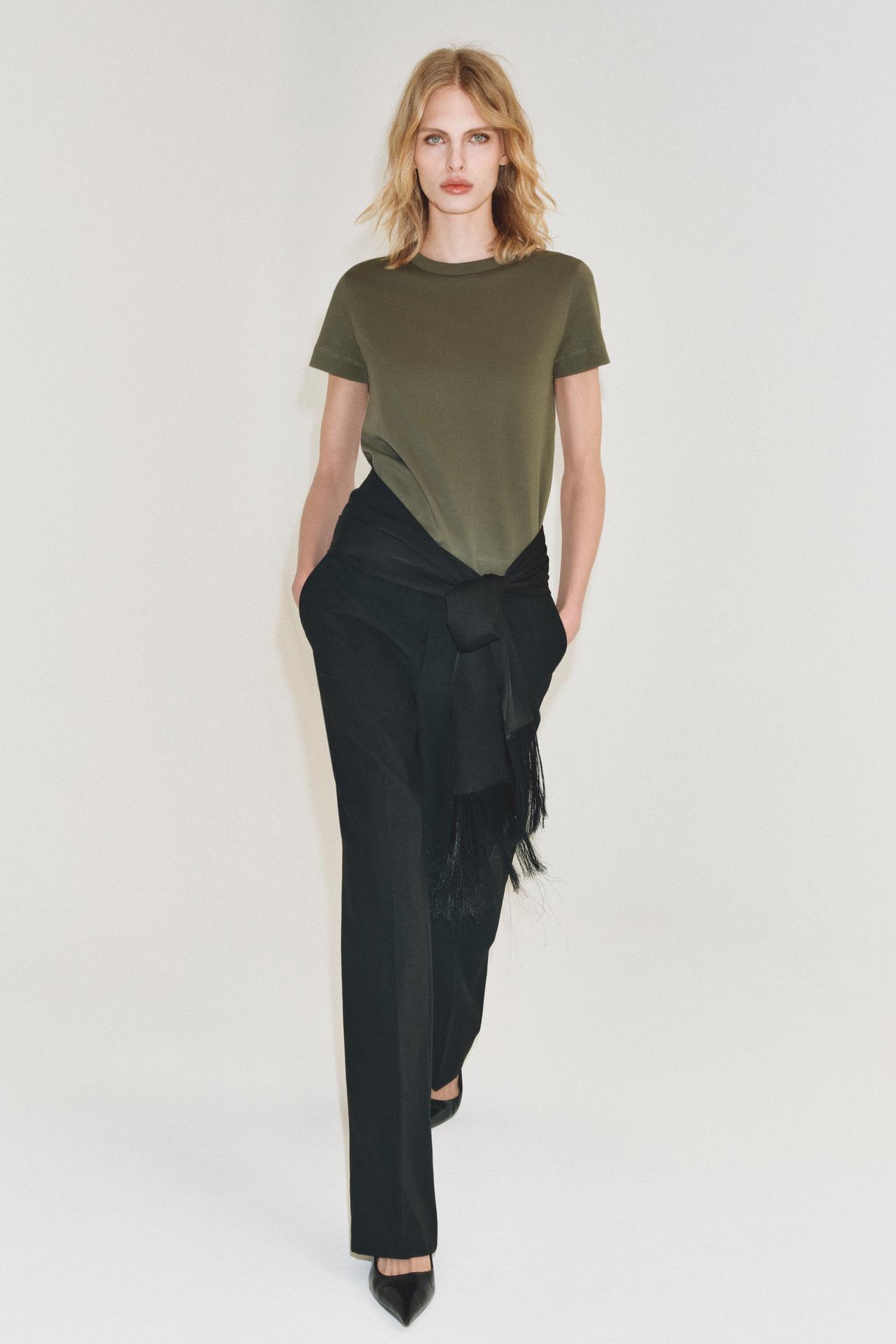 Футболка из интерлока с коротким рукавом — ZARA