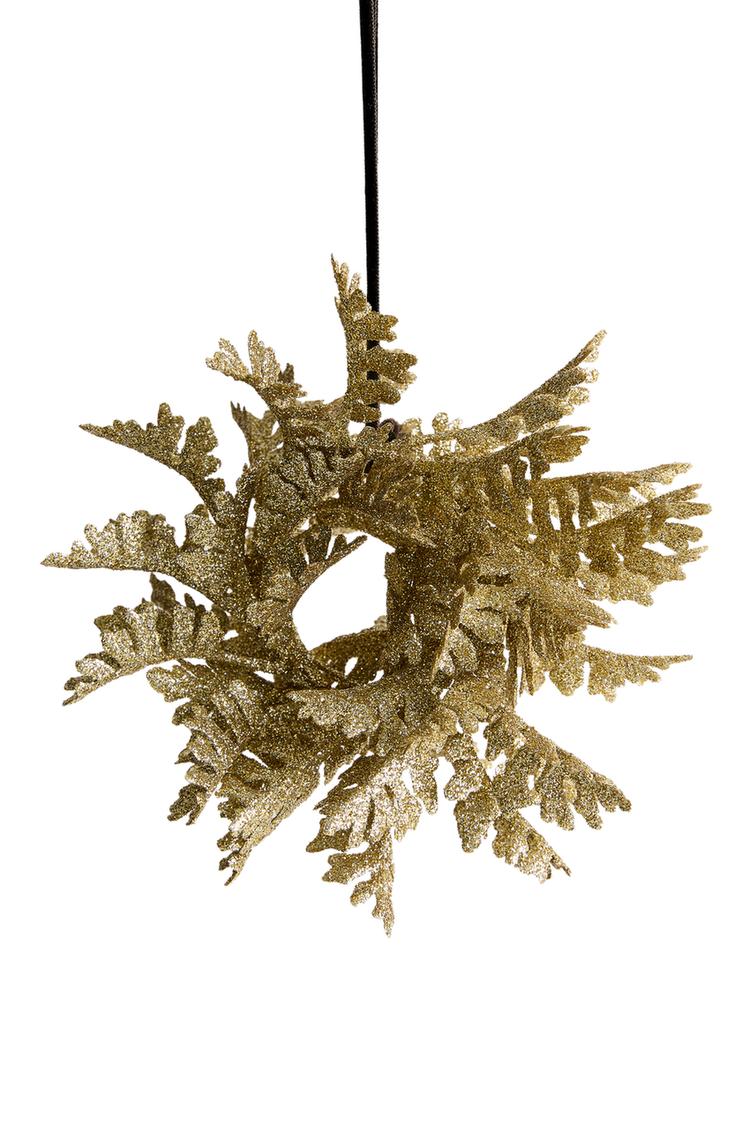 GLITTER LEAF CHRISTMAS TREE ORNAMENT