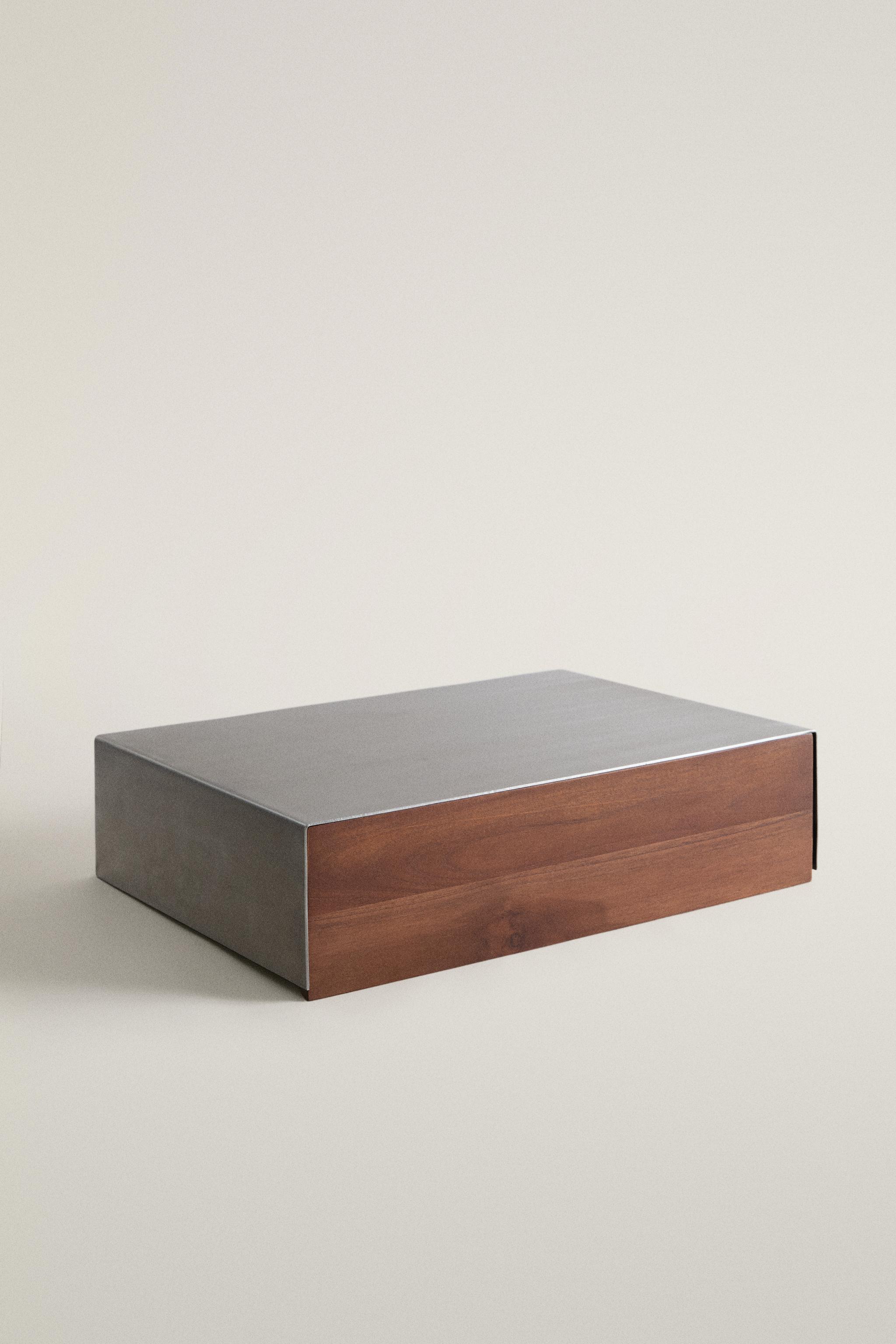 ПРИКРОВАТНАЯ ТУМБА НАВЕСНАЯ СТАЛЬНАЯ С ДЕРЕВЯННЫМ ЯЩИКОМ — Zara Home