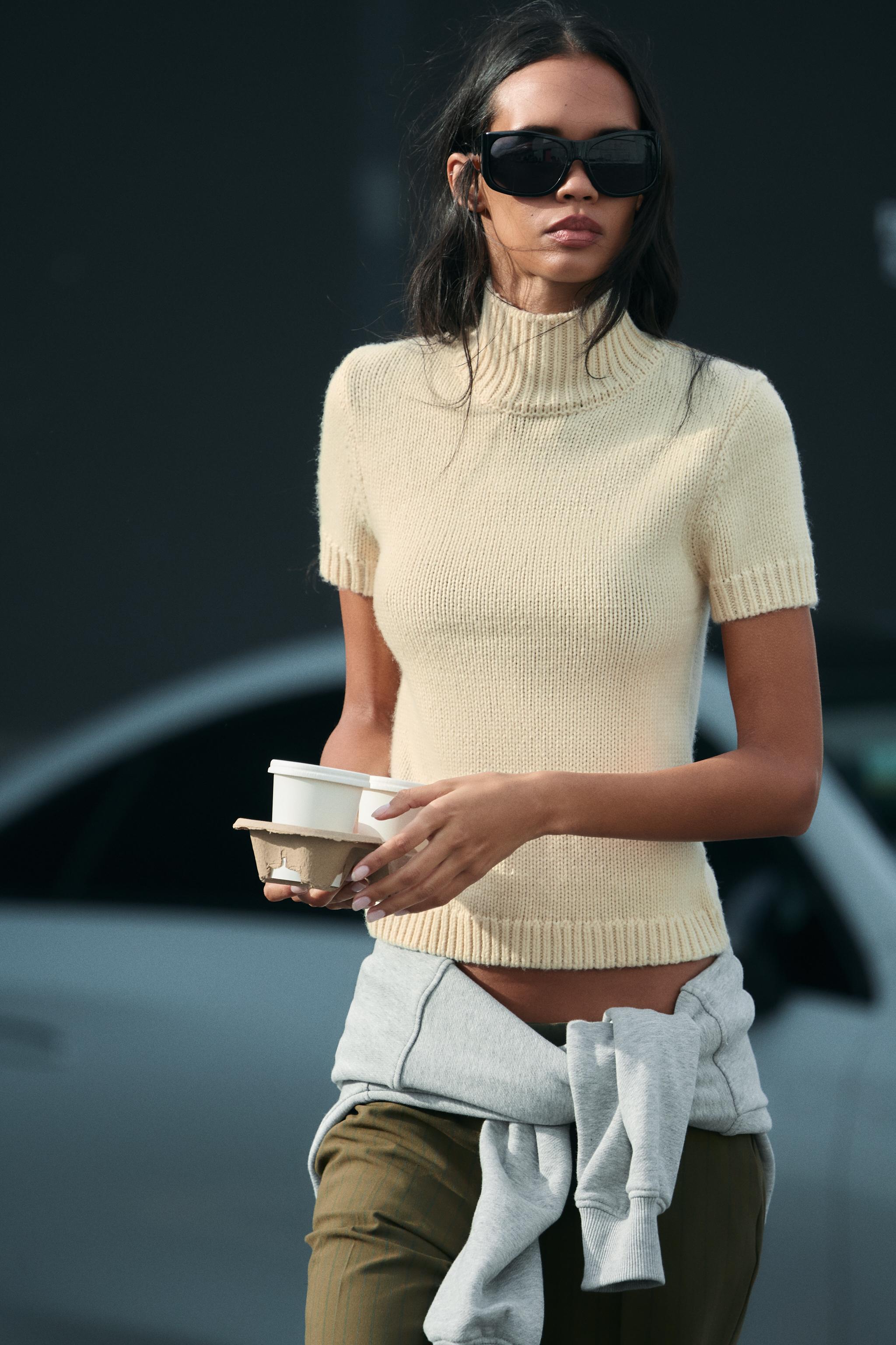 Джемпер из трикотажа с коротким рукавом — ZARA