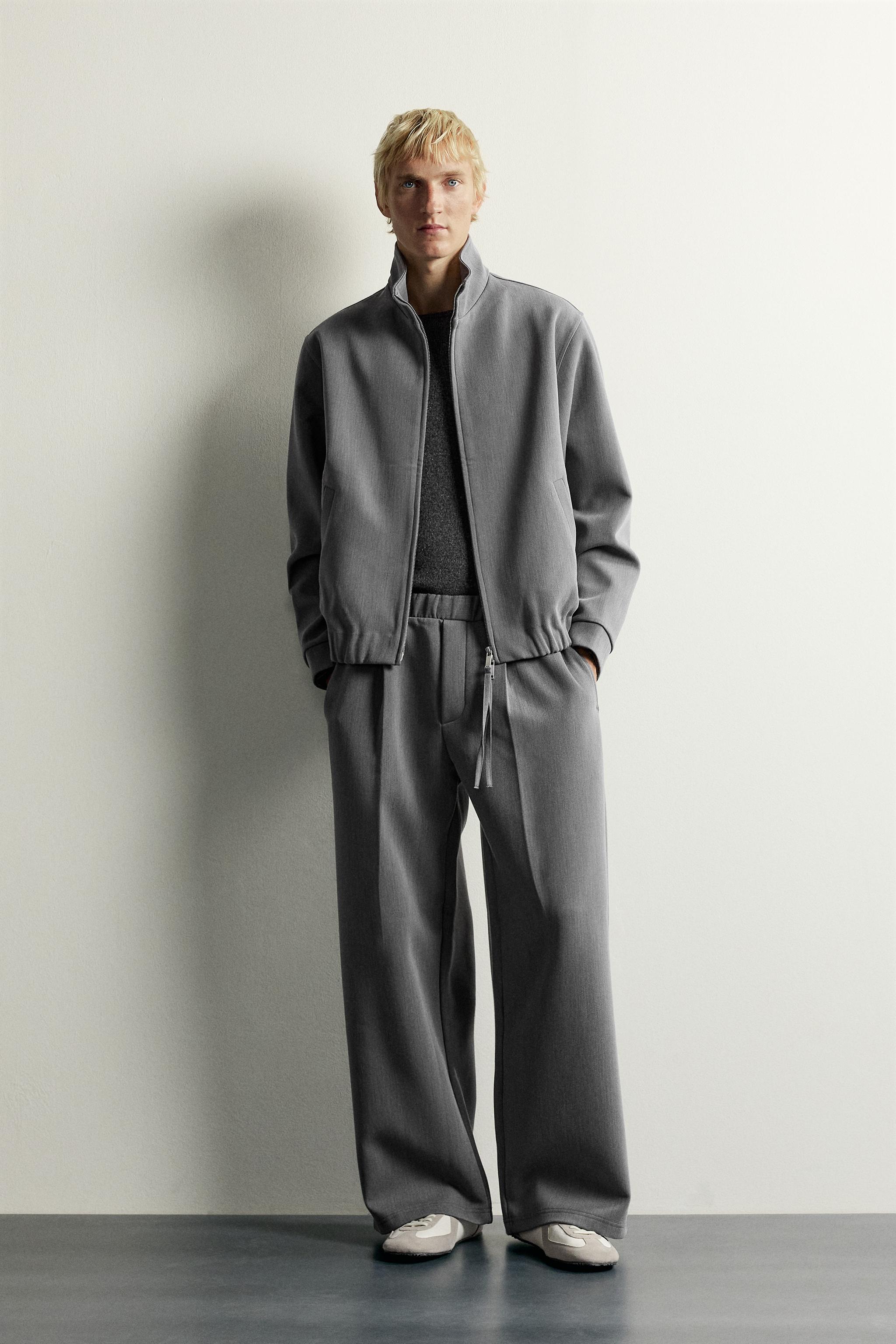 Брюки в складку с широкими штанинами — ZARA