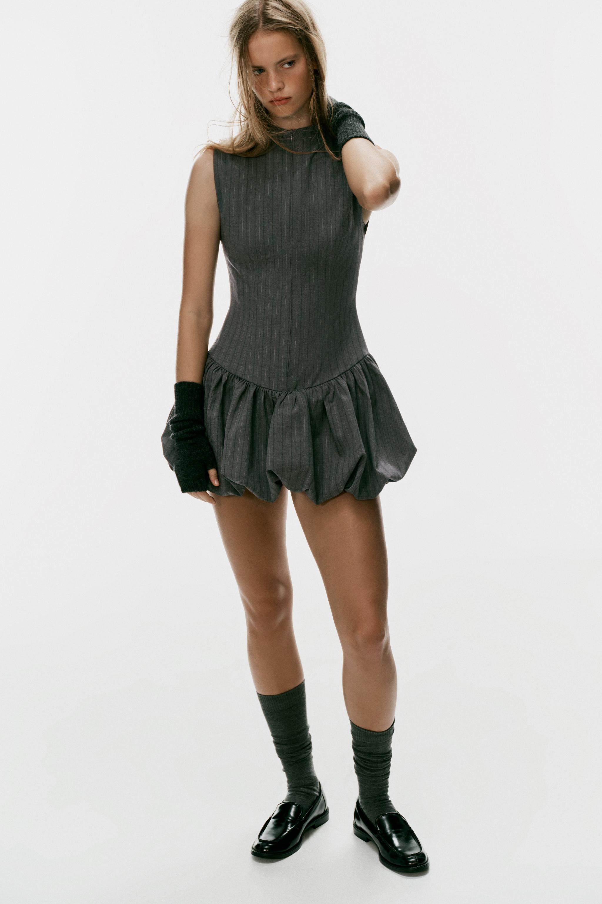Мини-платье с объемным подолом — ZARA