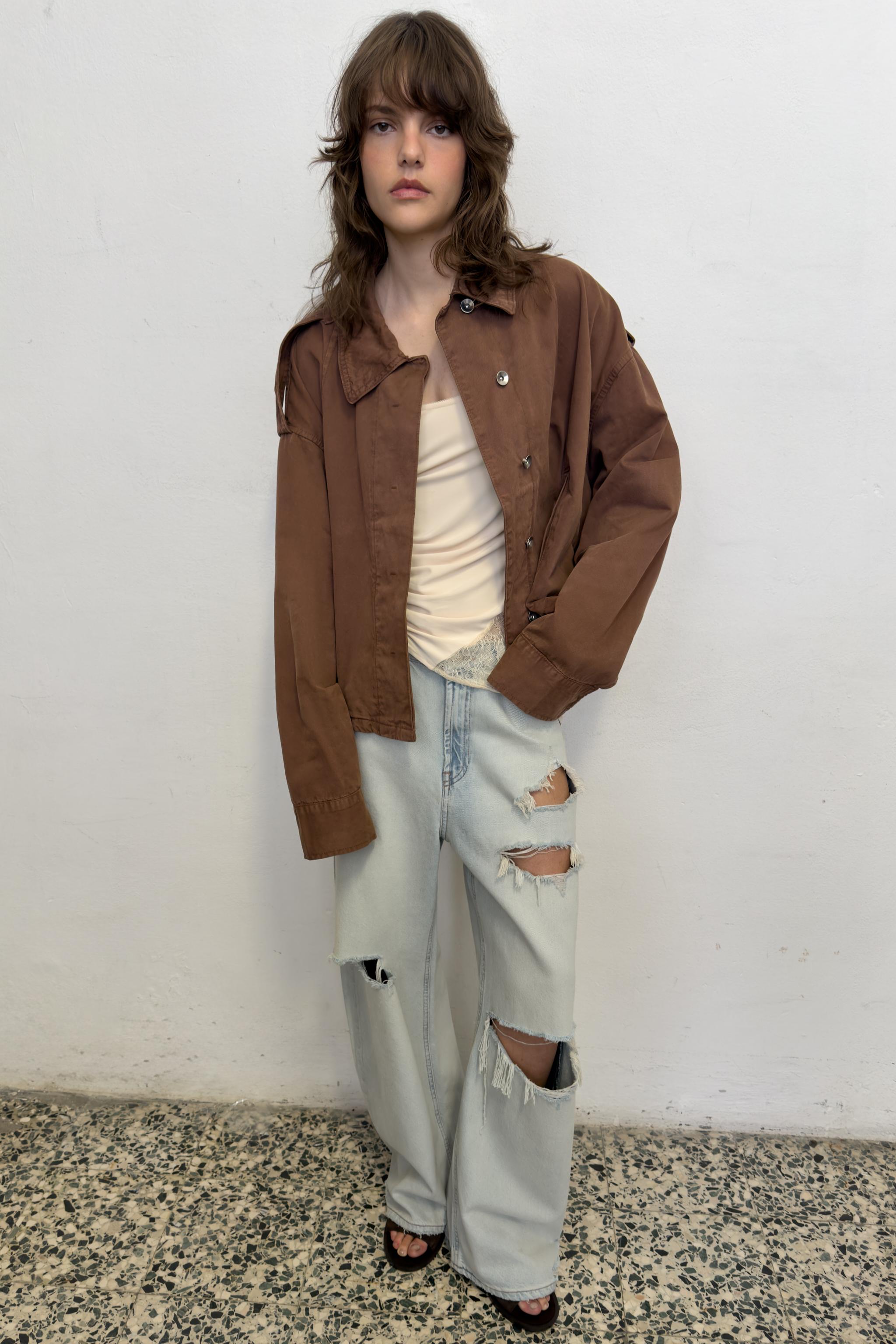 Куртка-накидка с застёжкой на язычок — ZARA