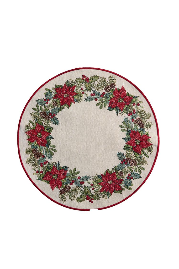 JACQUARD FLORAL CHRISTMAS PLACEMAT