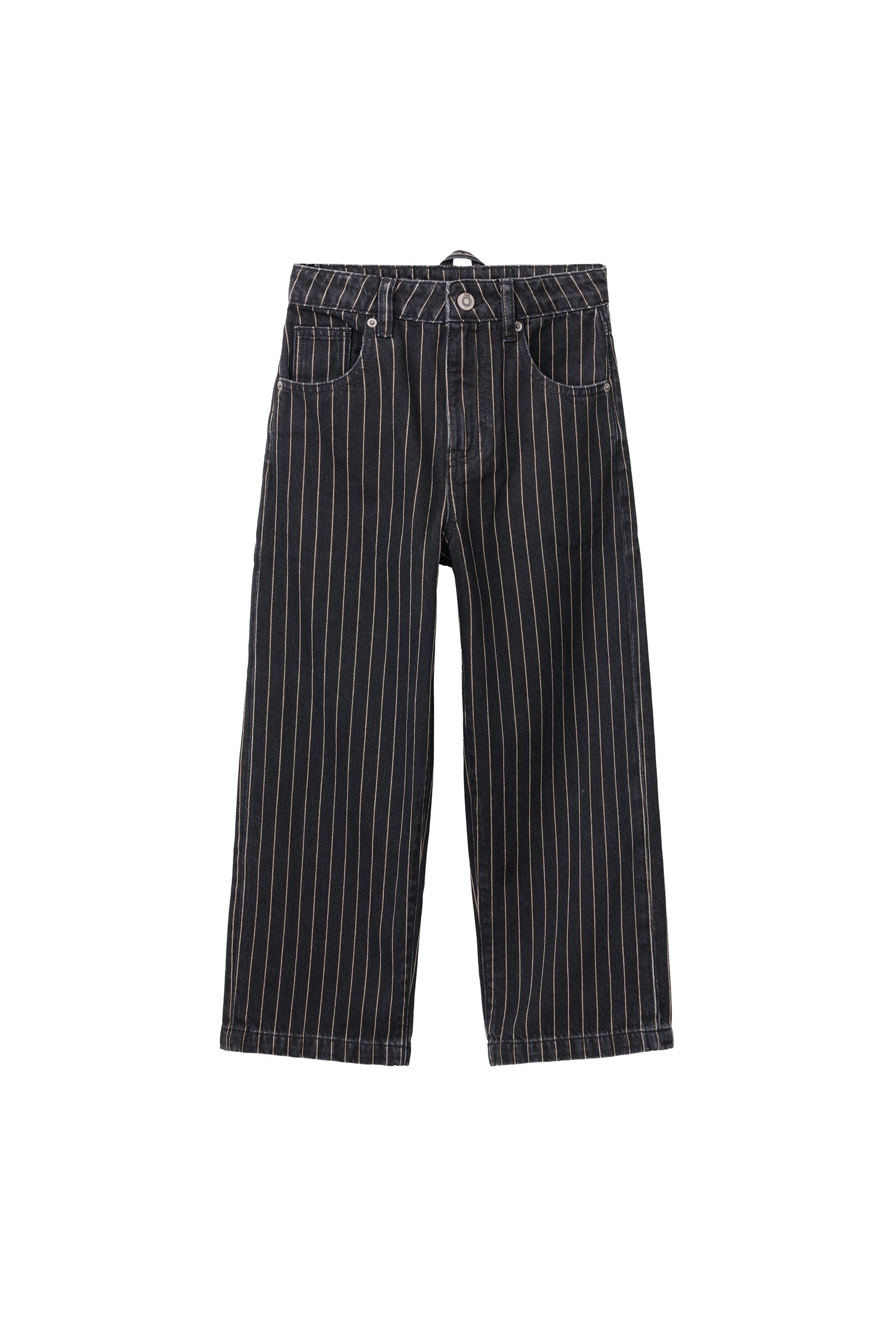 ДЖИНСЫ BAGGY RELAXED В ПОЛОСКУ — ZARA