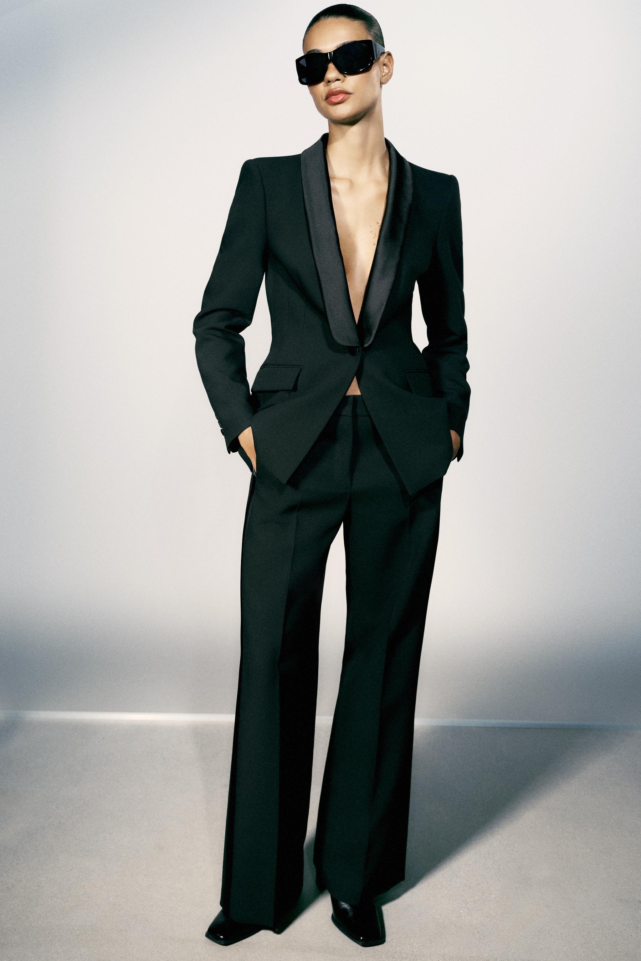 SATIN LAPEL BLAZER — ZARA