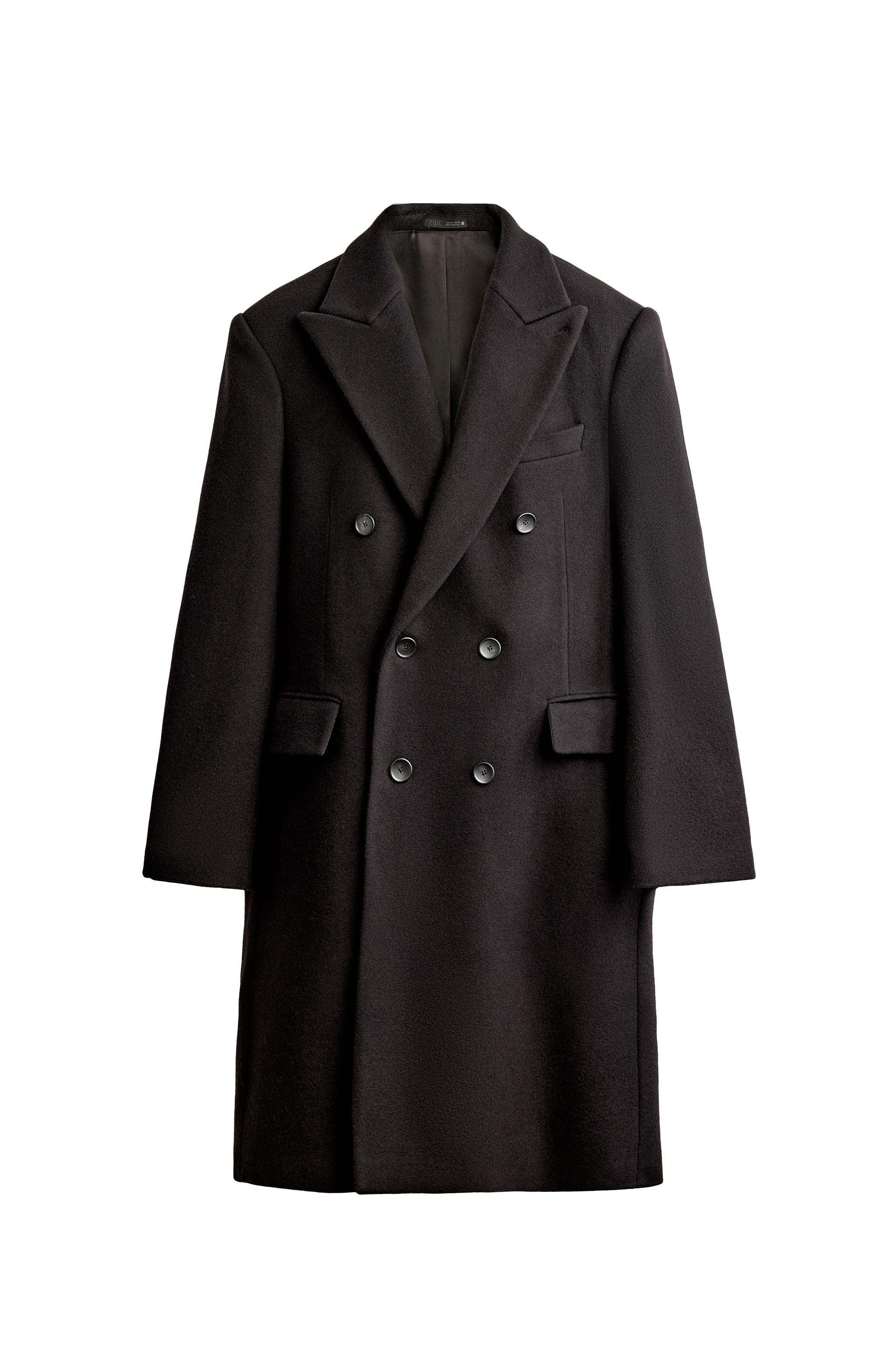 ДВУБОРТНОЕ ПАЛЬТО ИЗ СМЕСОВОЙ ШЕРСТИ — ZARA