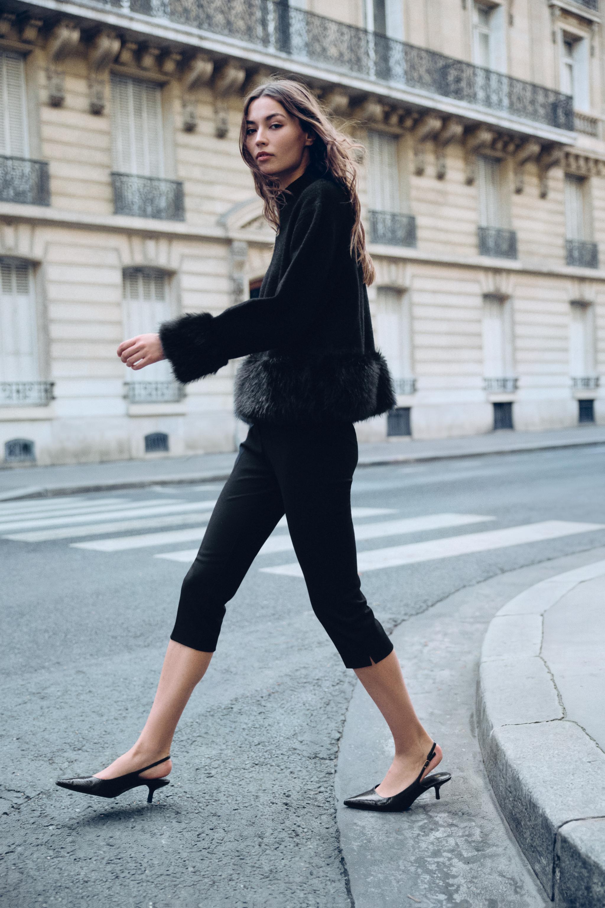 COMBINED KNIT JUMPER WITH FAUX FUR — ZARA