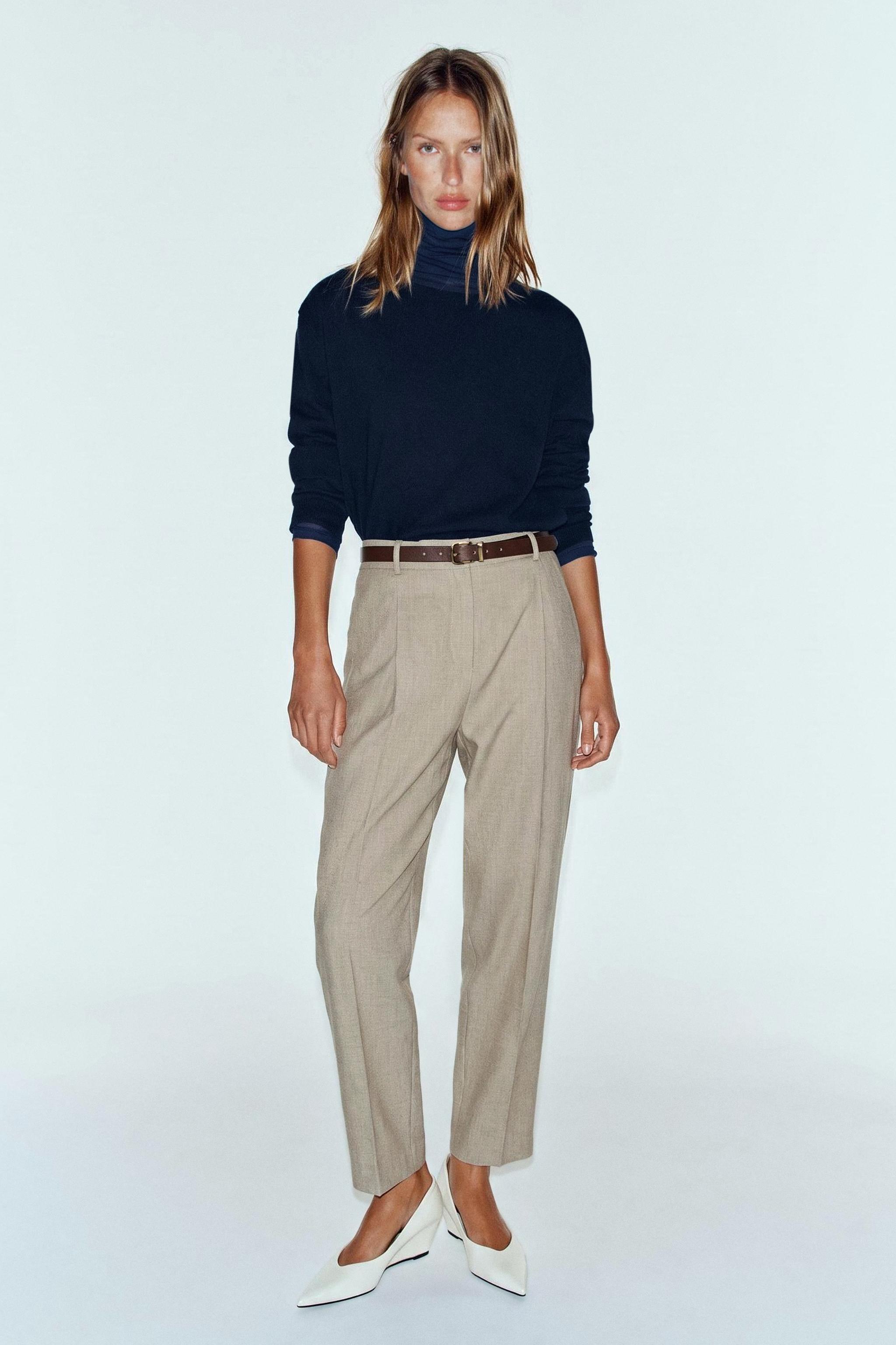 УКОРОЧЕННЫЕ БРЮКИ С РЕМНЕМ — ZARA