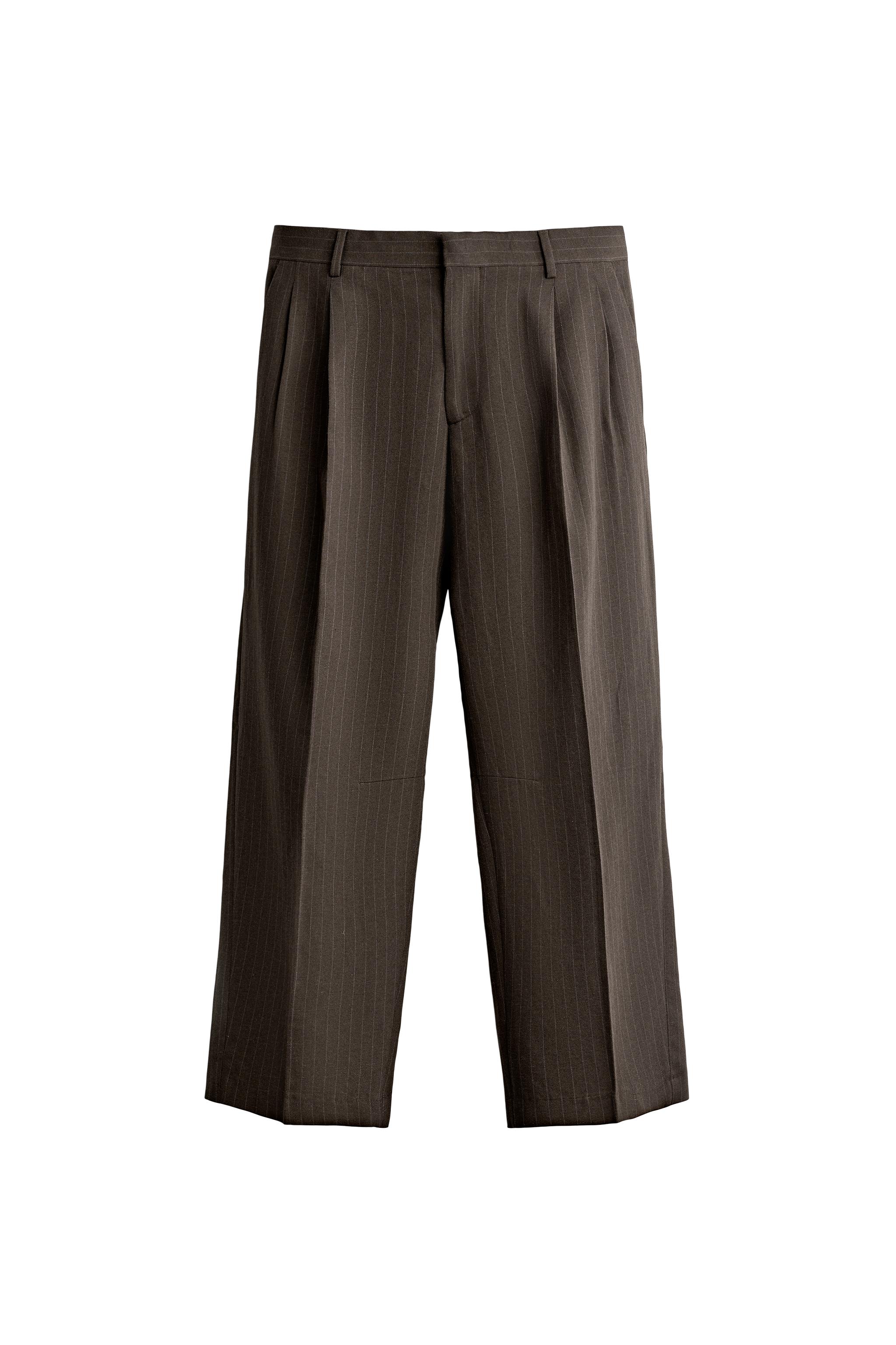 PINSTRIPE PLEATED SUIT TROUSERS — ZARA