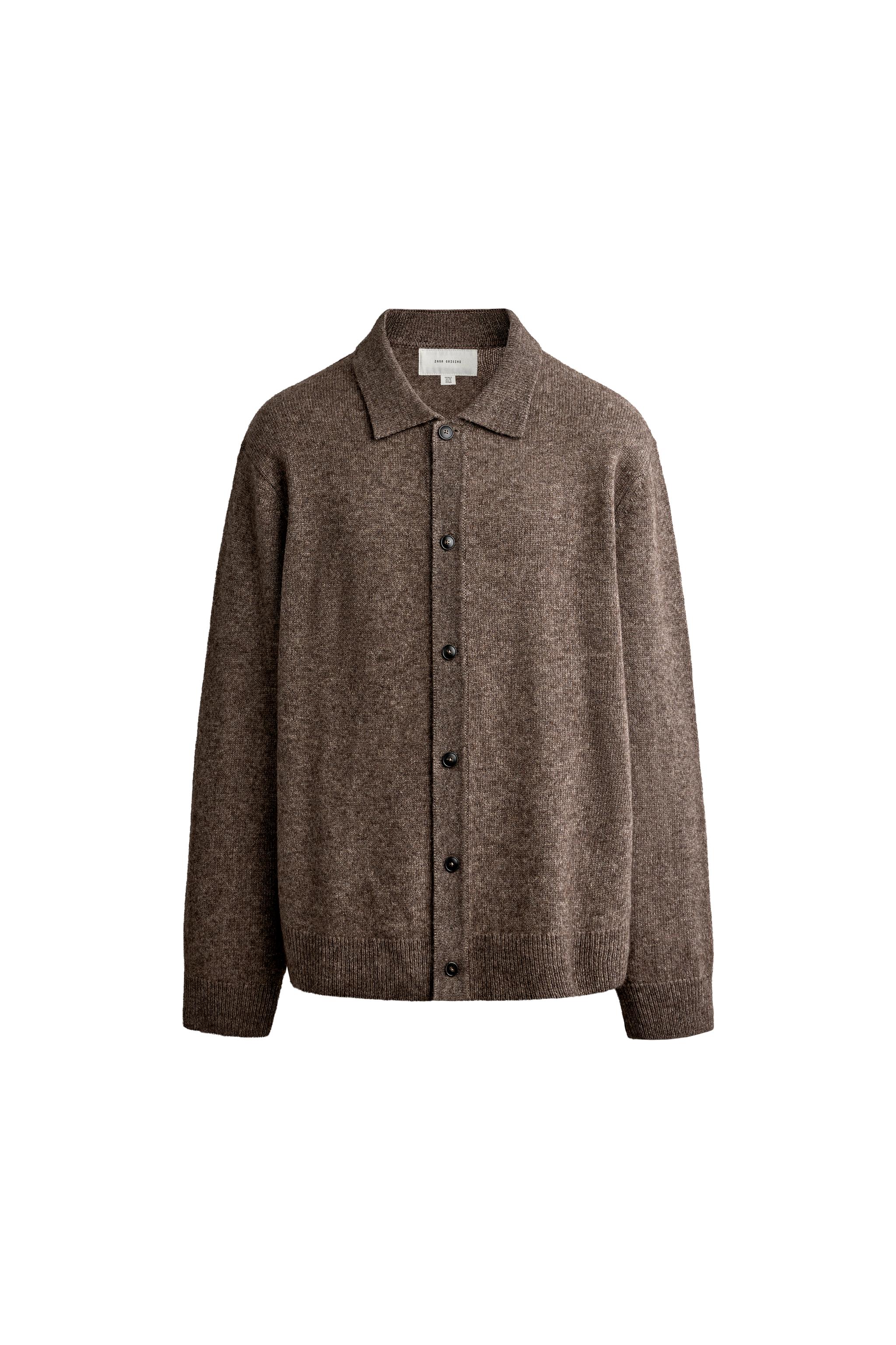 WOOL YAK BLEND KNIT OVERSHIRT — ZARA
