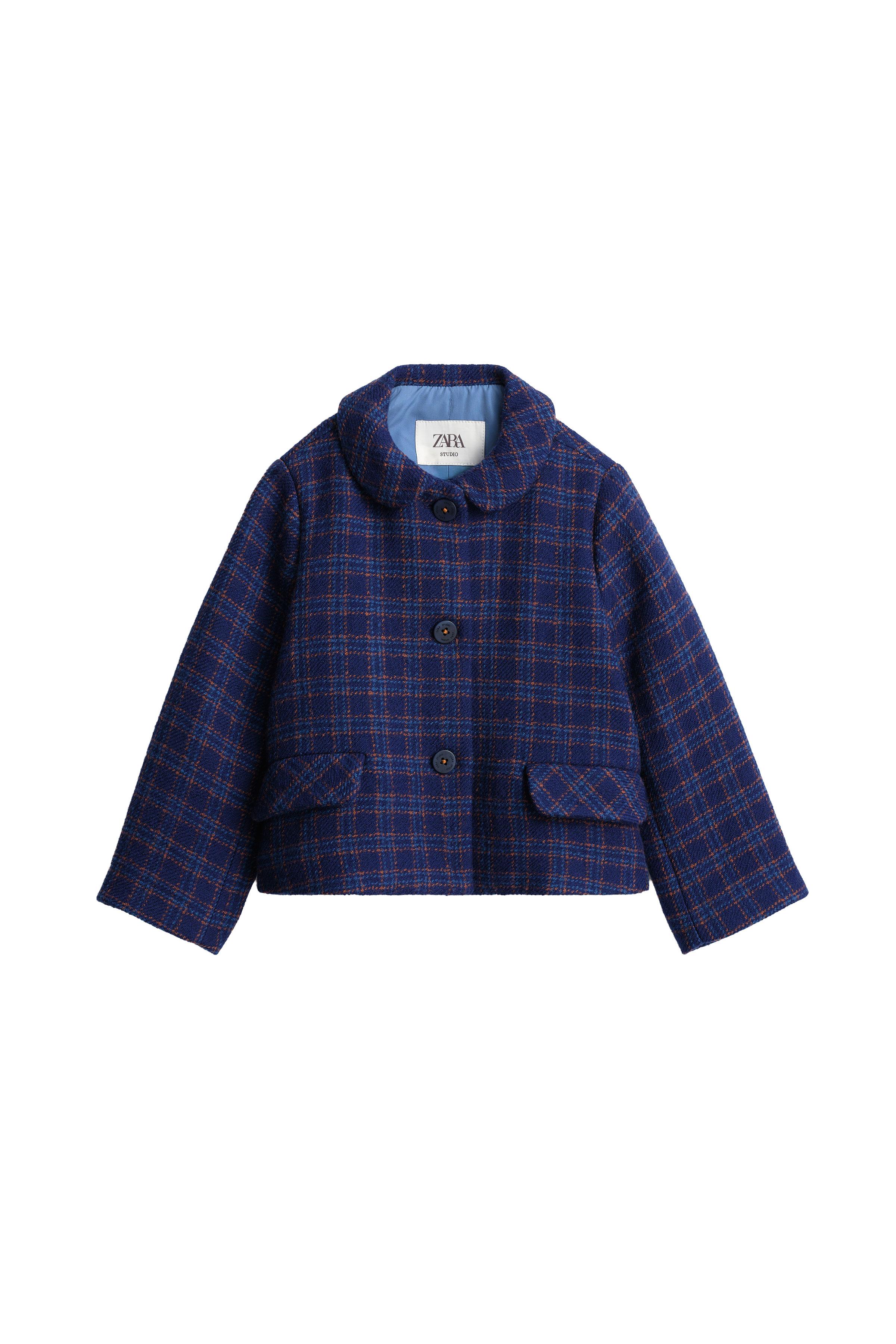 LIMITED EDITION CHECK WOOL BLEND COAT — ZARA