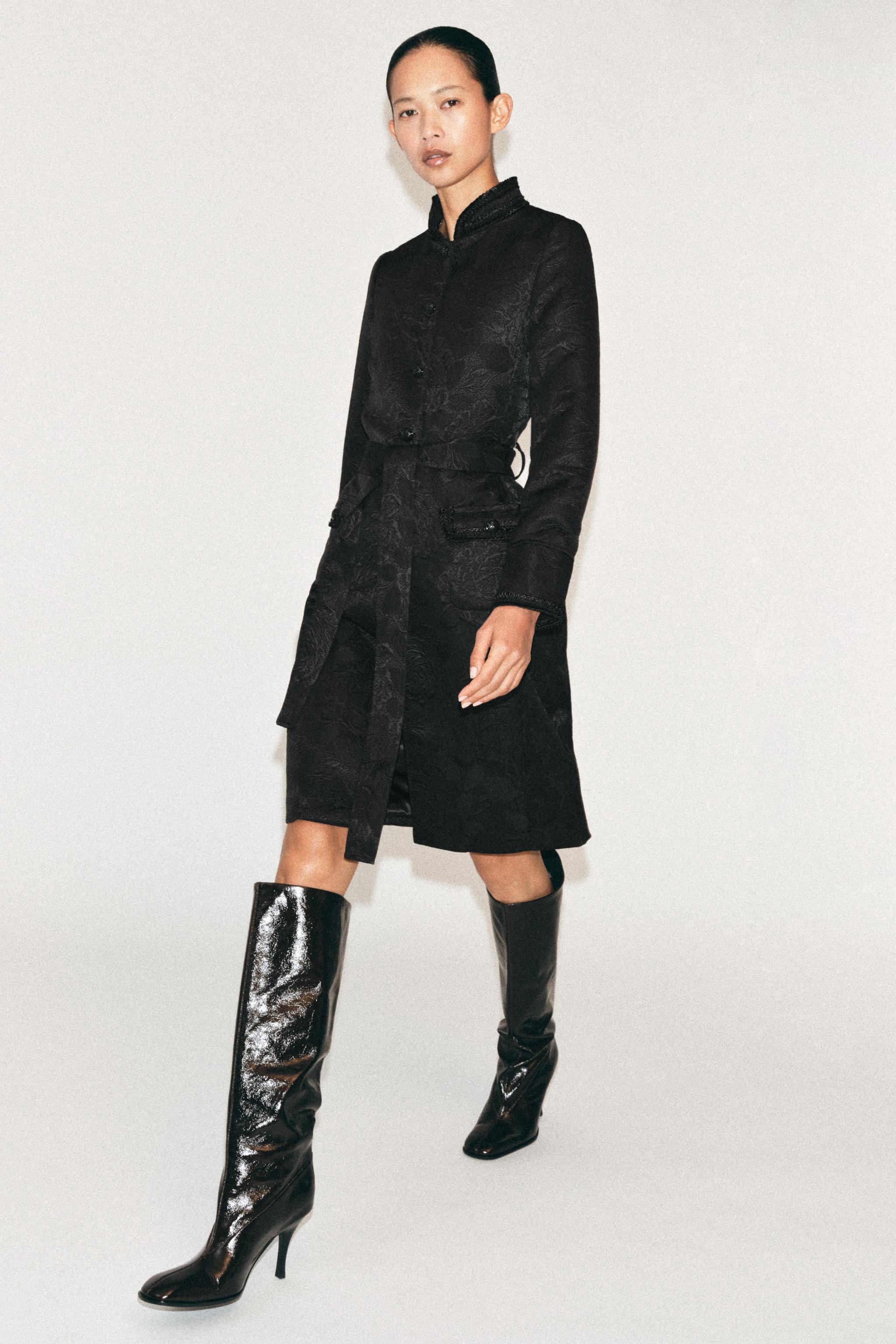 ZW COLLECTION MIDI JACQUARD COAT — ZARA