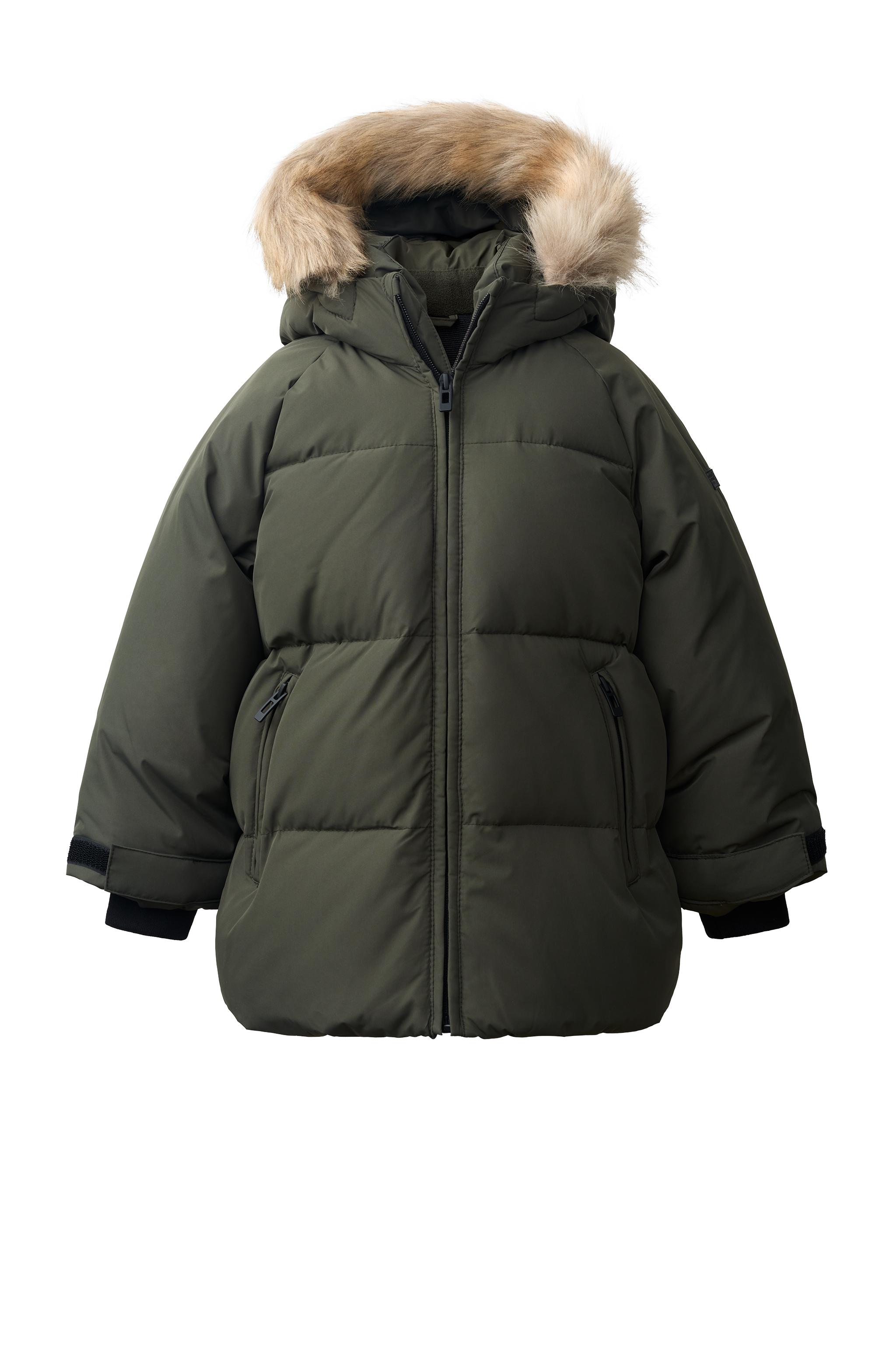 DOWN JACKET WITH HOODIE AND FAUX FUR 50% FEATHER 50% DOWN WATER-REPELLENT AND WINDPROOF — ZARA