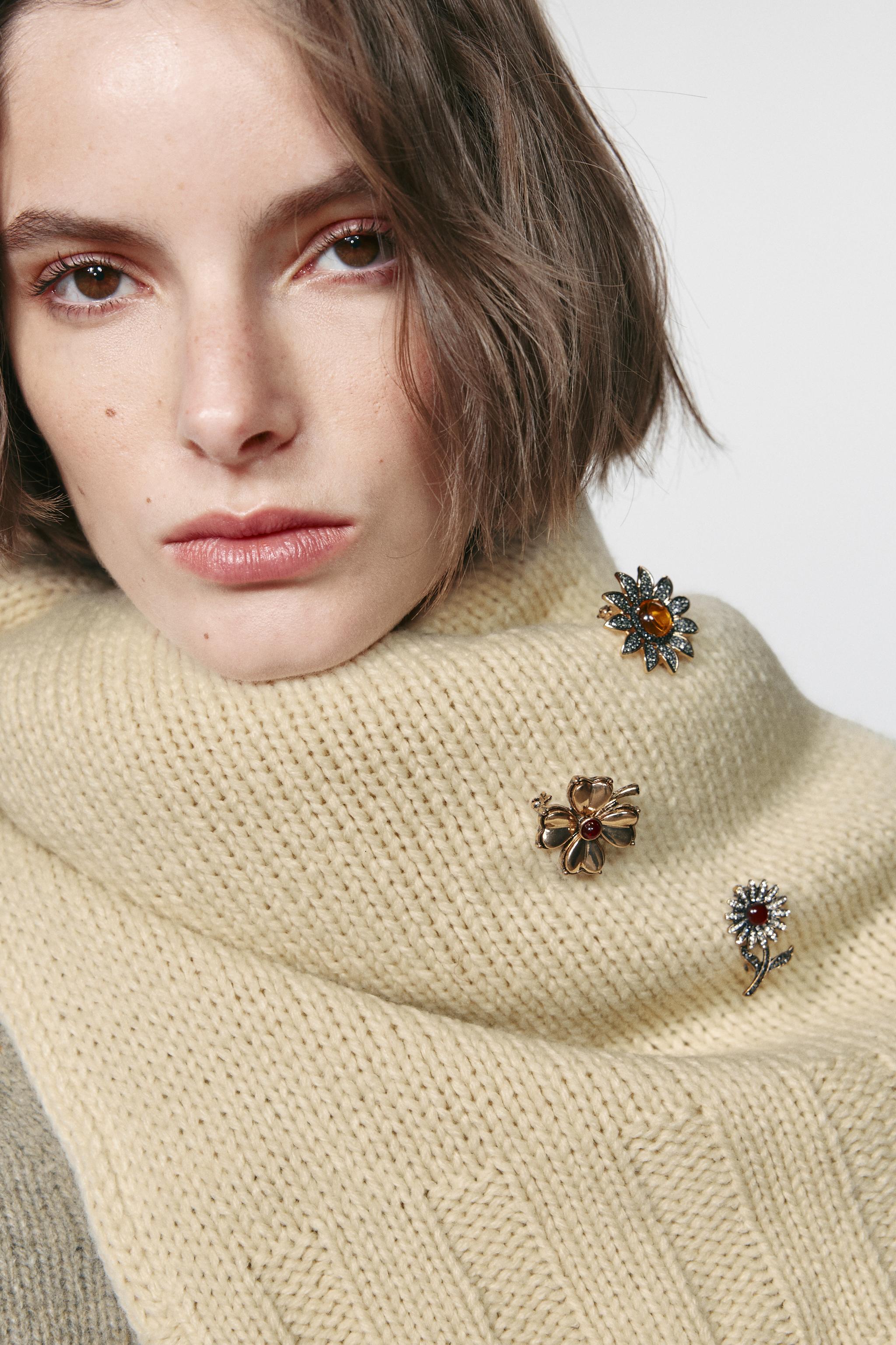НАБОР ИЗ 3 БРОШЕЙ «ЦВЕТЫ» — ZARA