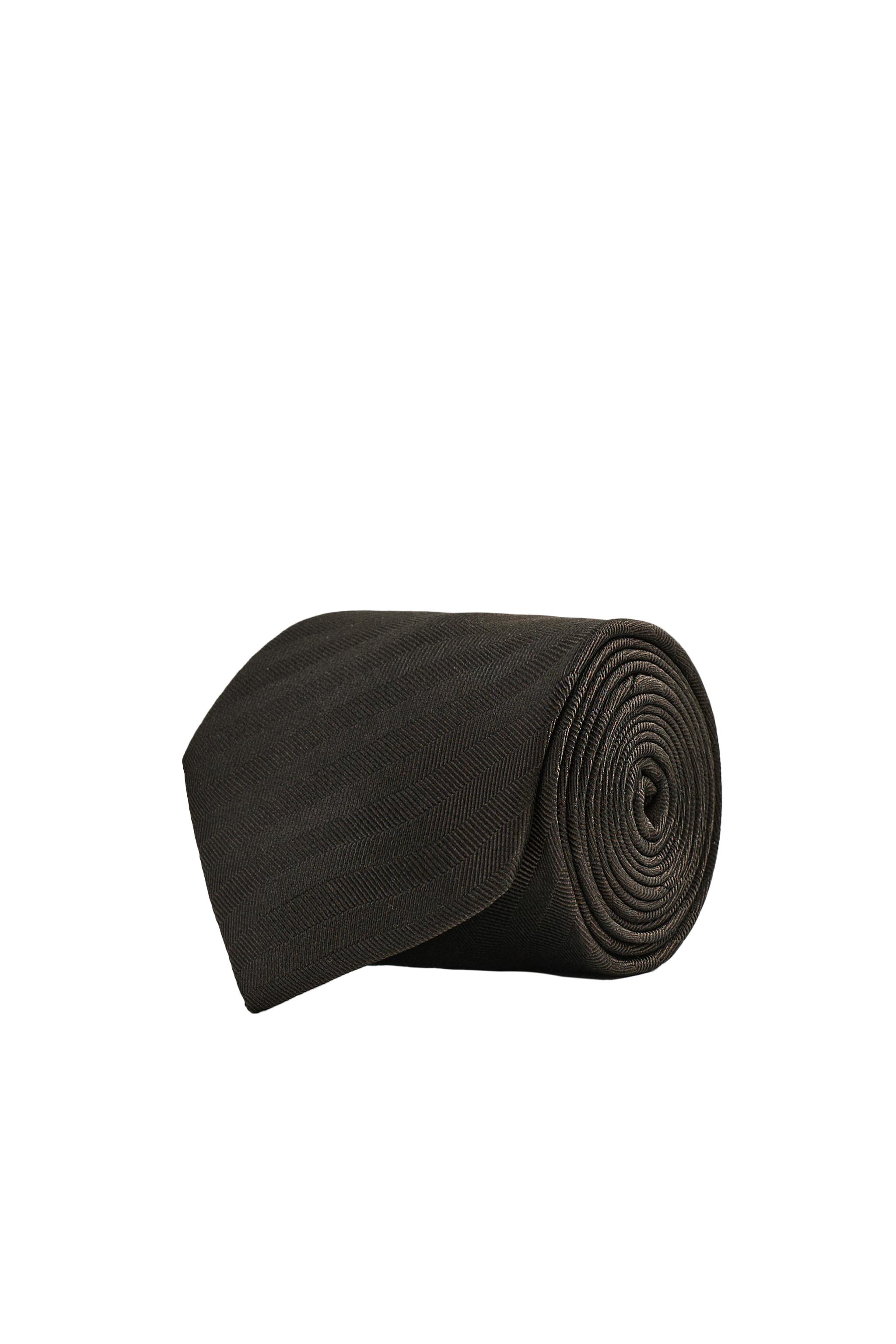 100% SILK HERRINGBONE TIE — ZARA