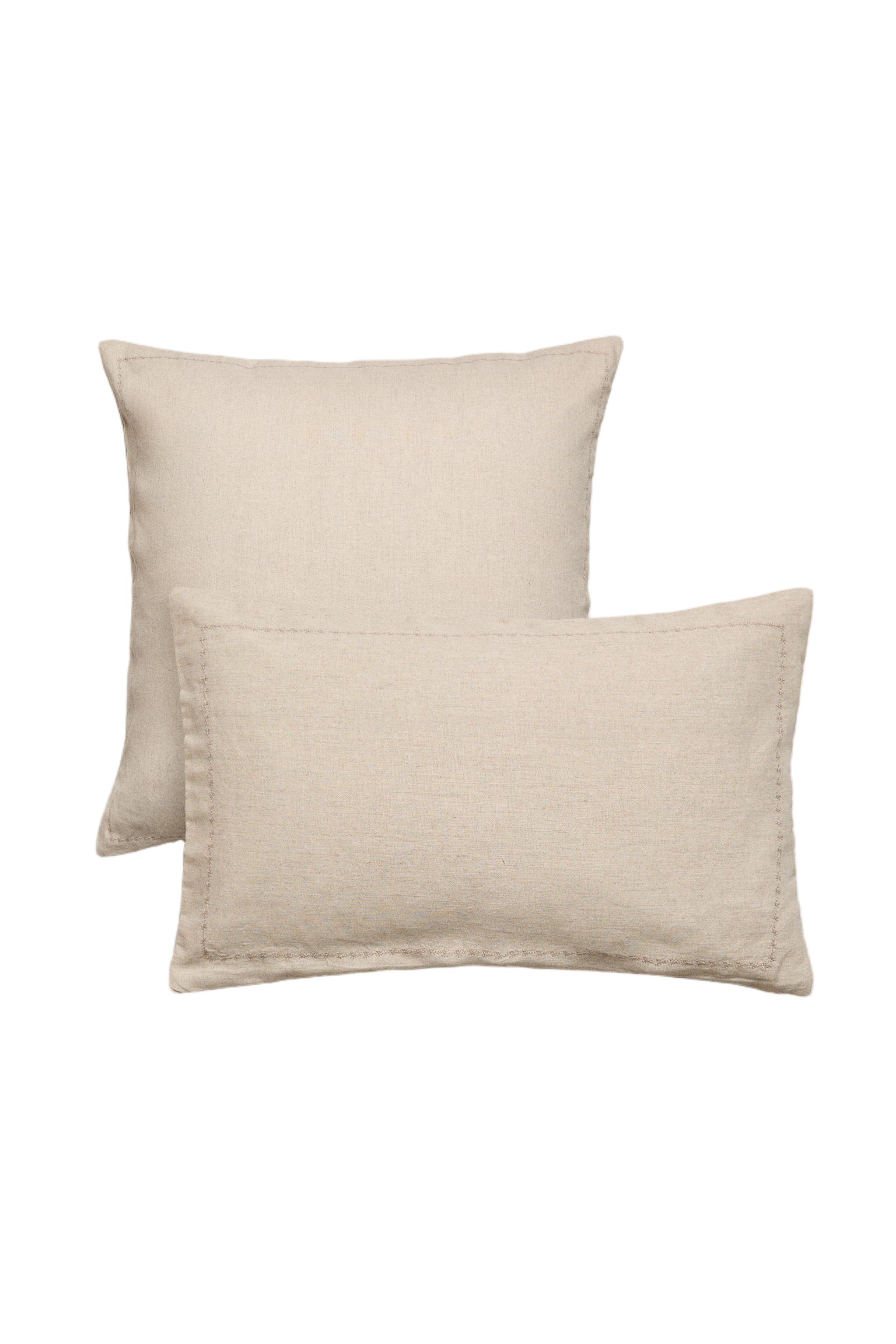 СТЕГАНЫЙ ЛЬНЯНОЙ ЧЕХОЛ ДЛЯ ПОДУШКИ В ГОРОШЕК — Zara Home
