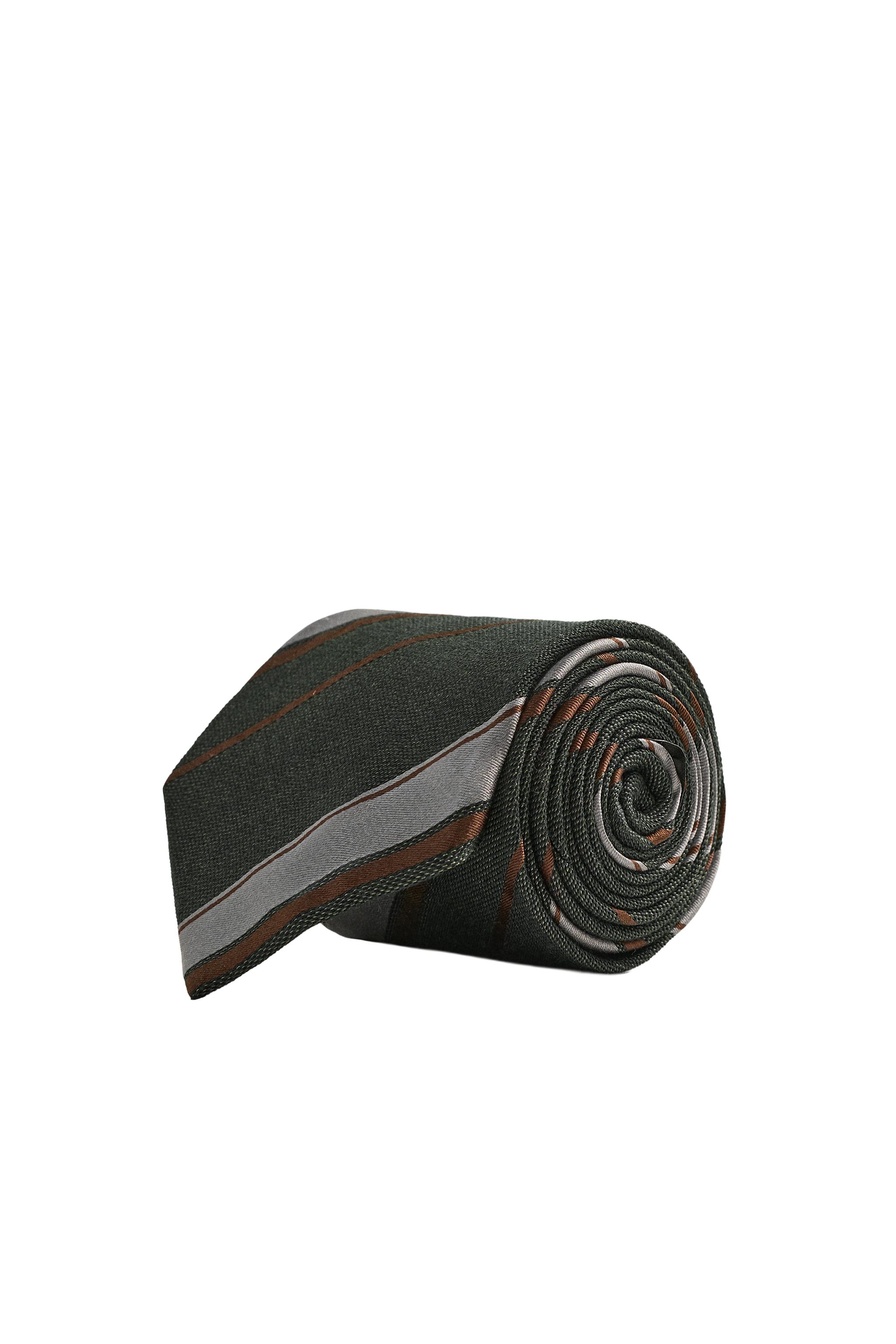 STRIPED WOOL AND SILK TIE — ZARA