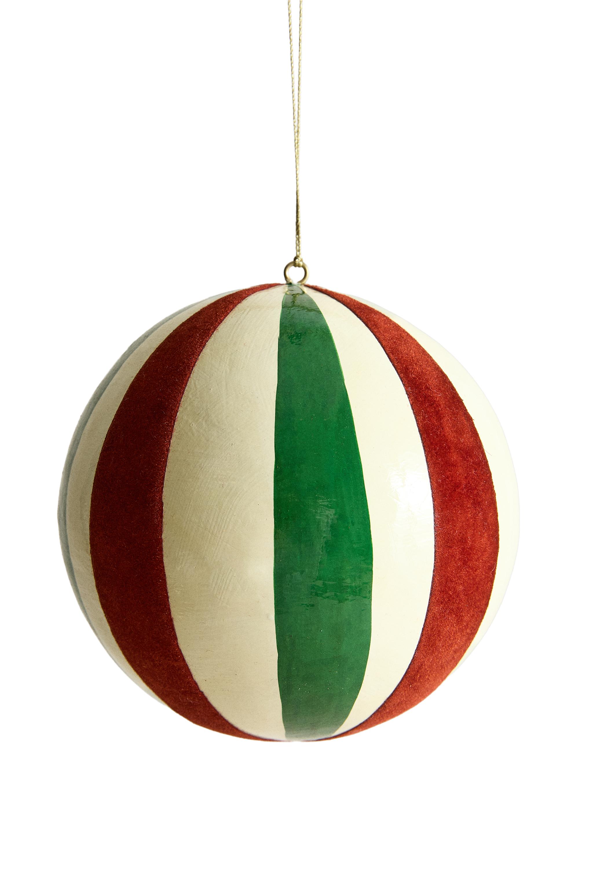 VELVET STRIPED CHRISTMAS TREE BAUBLE — Zara Home