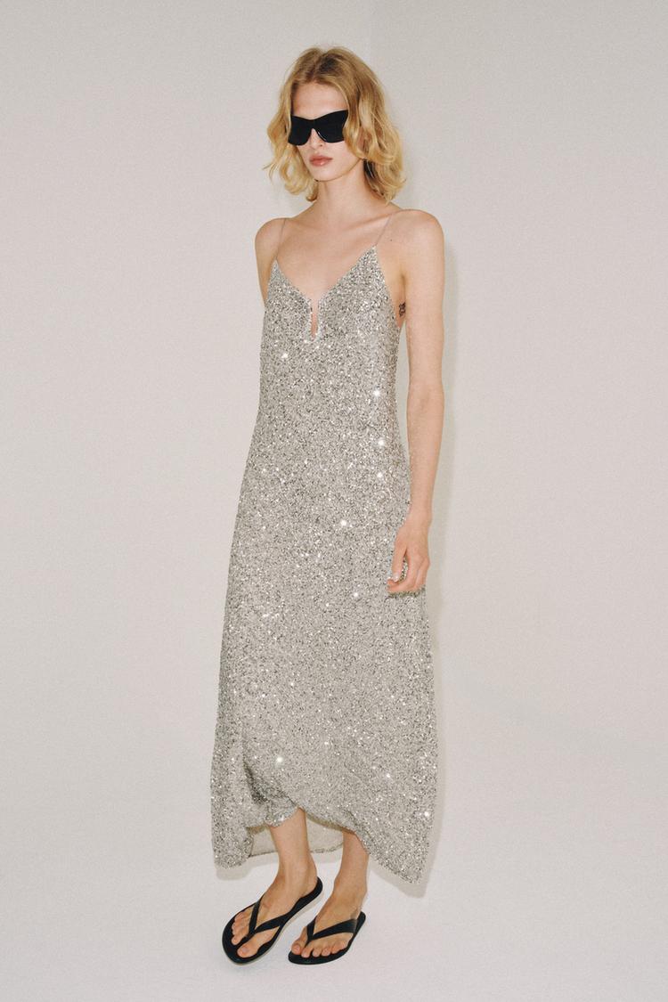 Платье миди из пайеток ZW COLLECTION