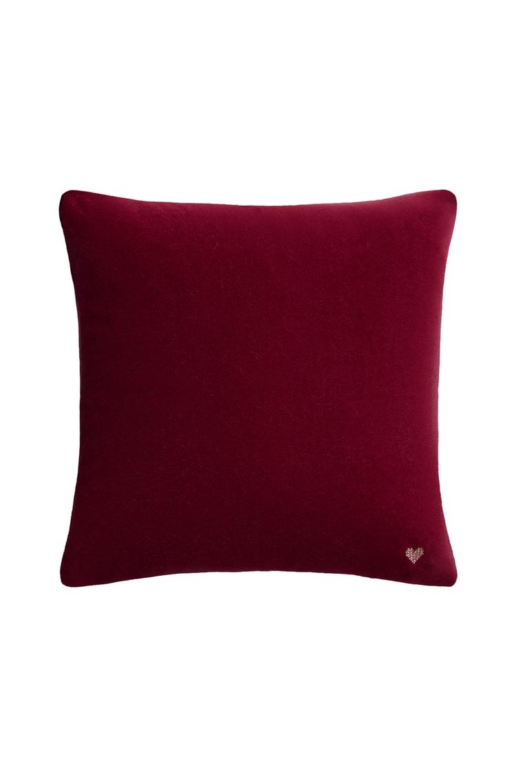 CHRISTMAS HEART VELVET CUSHION COVER