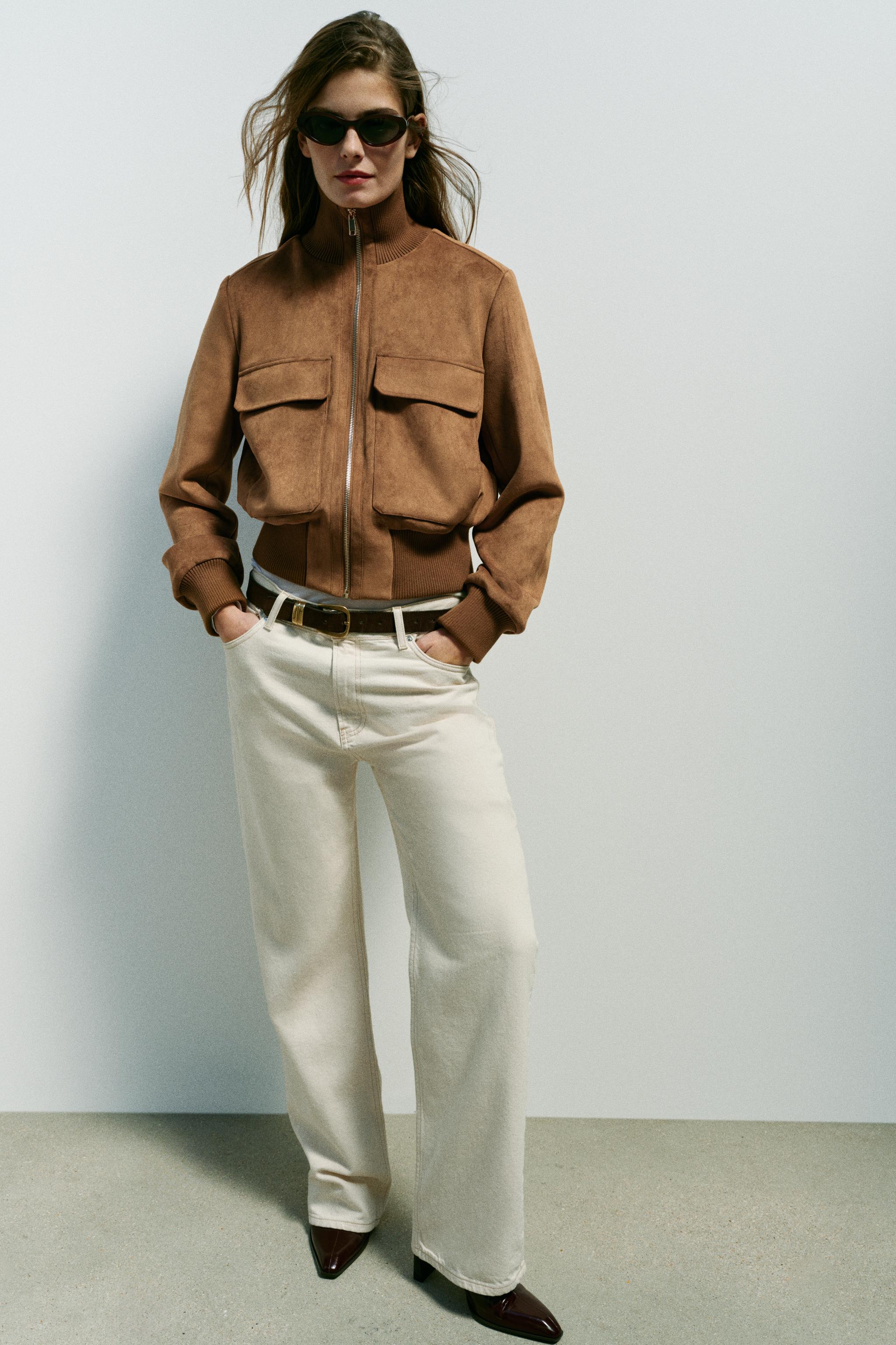 БОМБЕР ИЗ ИСКУССТВЕННОЙ ЗАМШИ — ZARA