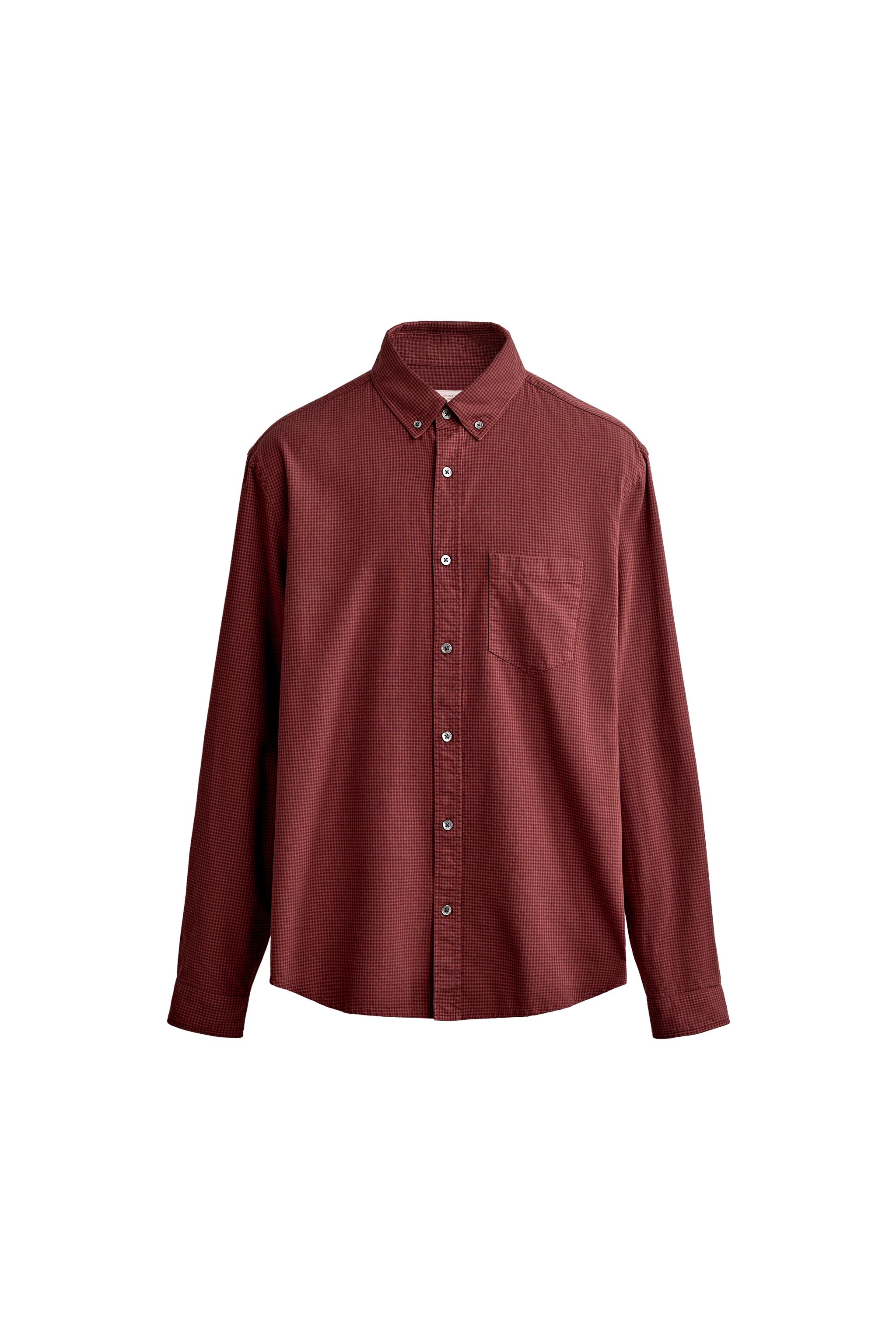 Рубашка классического кроя в клетку — ZARA