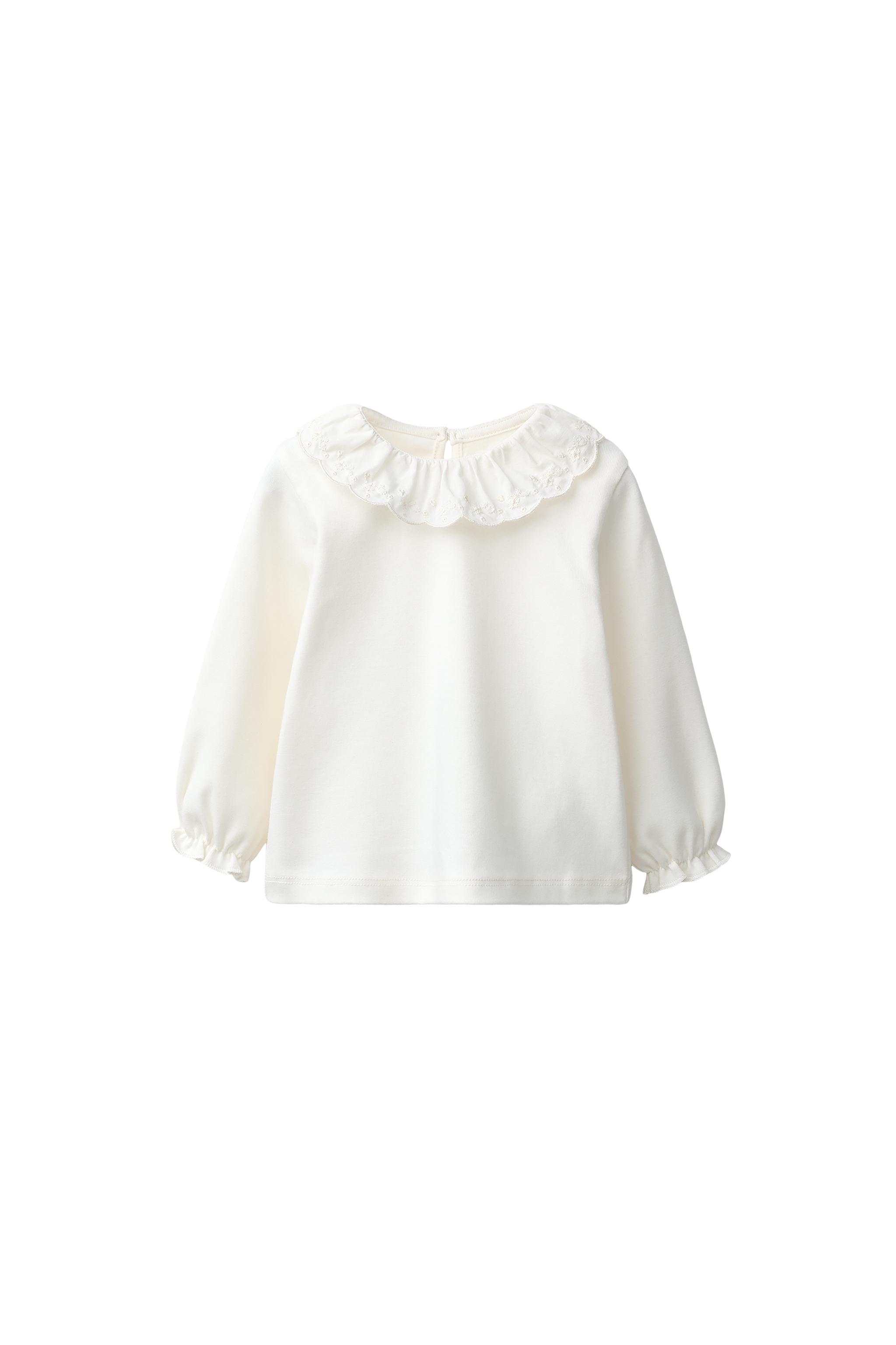 EMBROIDERED COLLAR T-SHIRT — ZARA