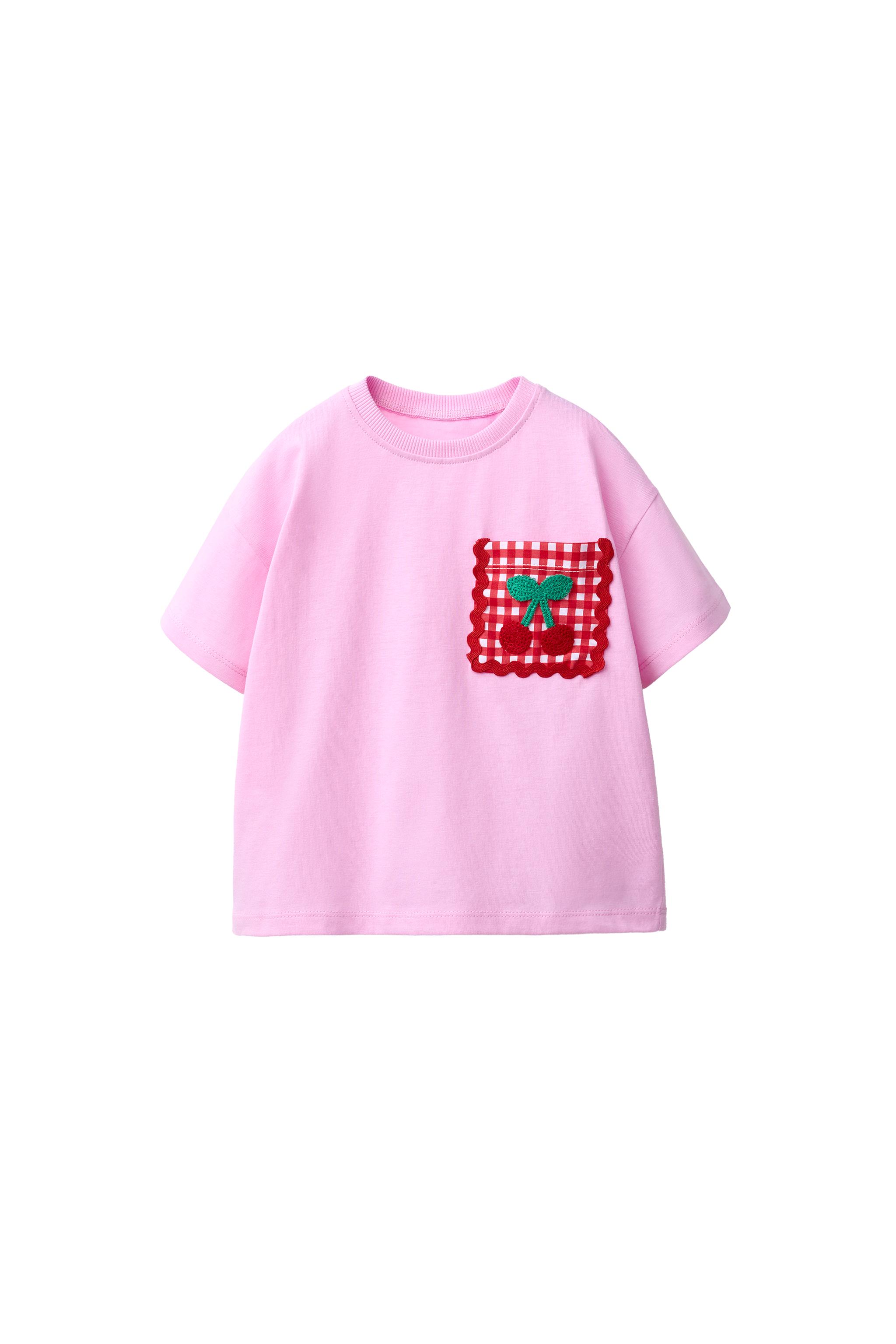 Футболка с вязаным карманом с вишней — ZARA