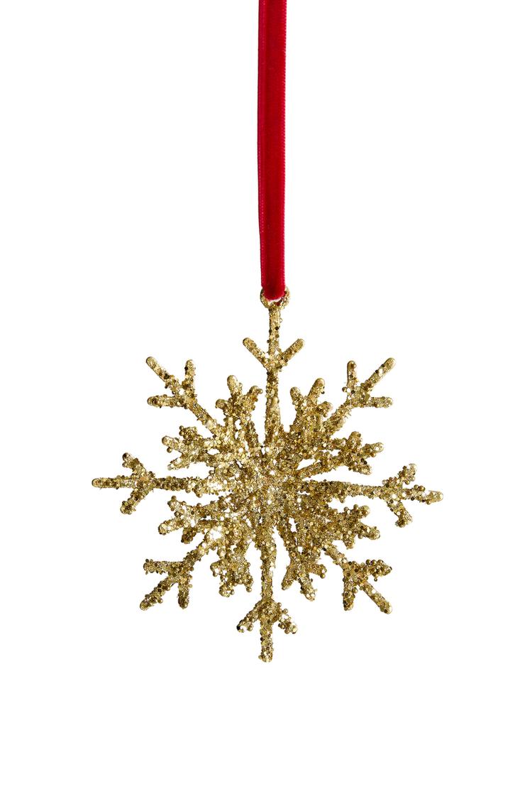 GLITTER SNOWFLAKE CHRISTMAS TREE ORNAMENT