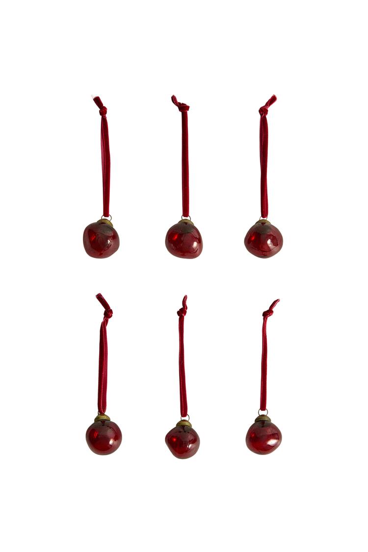IRREGULAR CHRISTMAS TREE BAUBLE ORNAMENTS (PACK OF 6)