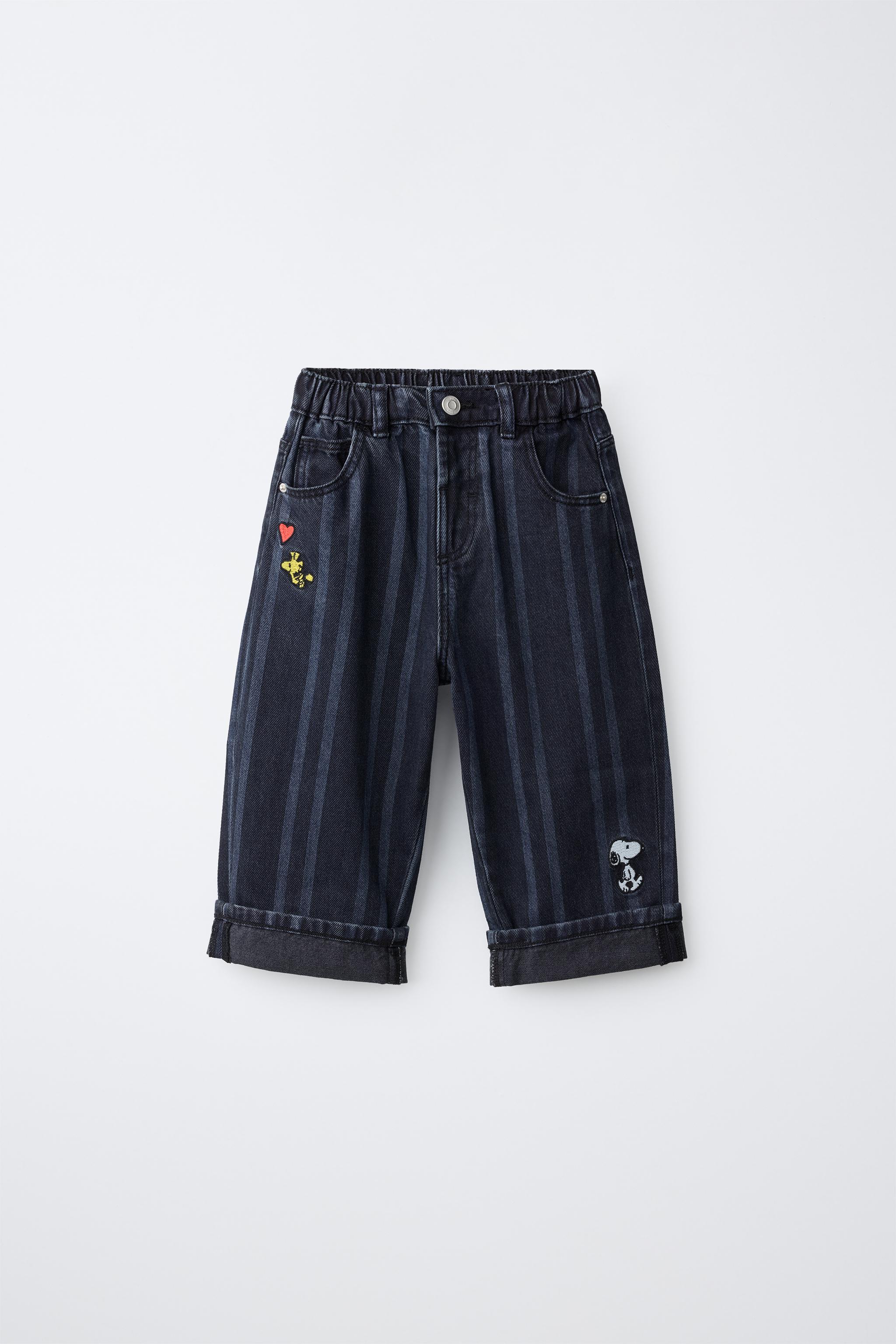 ДЖИНСЫ БАГГИ В ПОЛОСКУ SNOOPY PEANUTS™ — ZARA