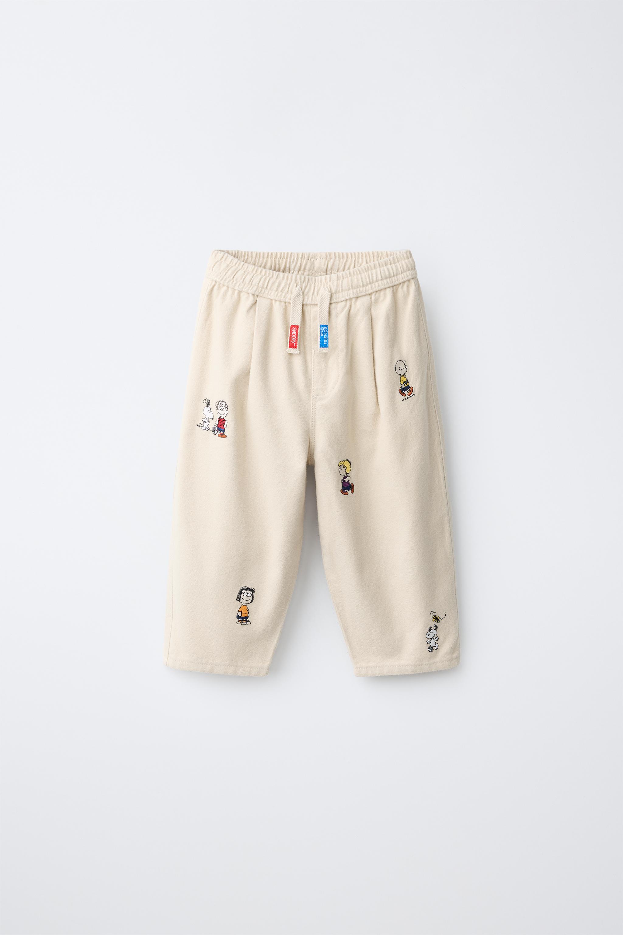 Брюки baggy с вышивкой SNOOPY PEANUTS™ — ZARA